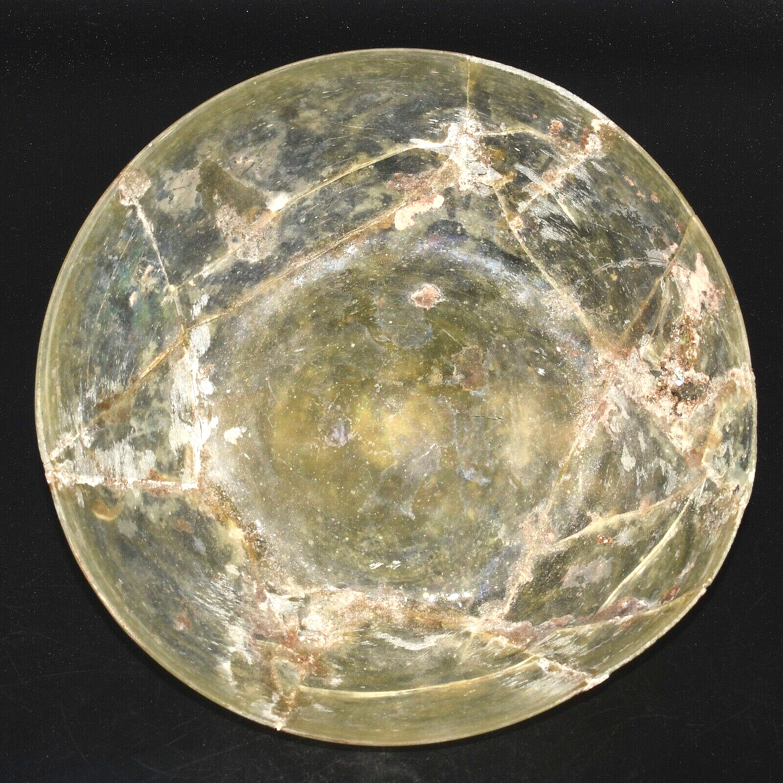 Large Genuine Ancient Roman Glass Bowl Circa 1st - 3rd Century AD From Israel