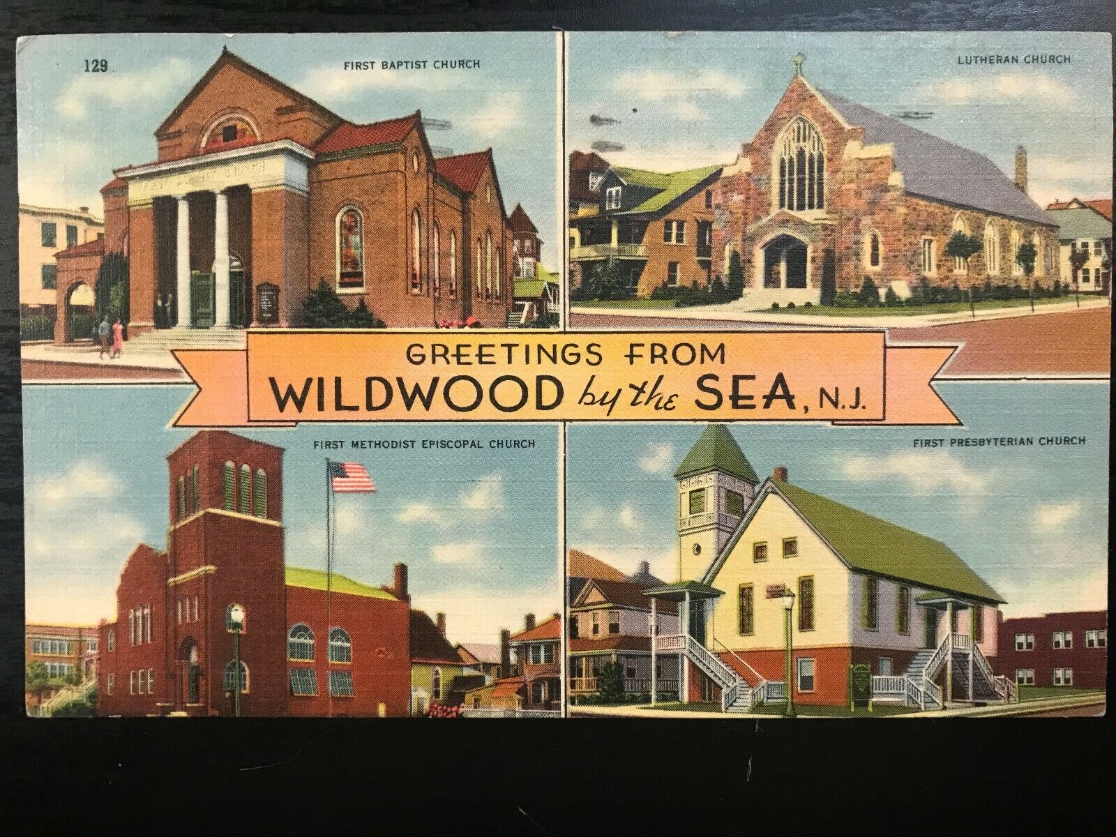 Vintage Postcard 1943 Greetings from Wildwood by the Sea New Jersey