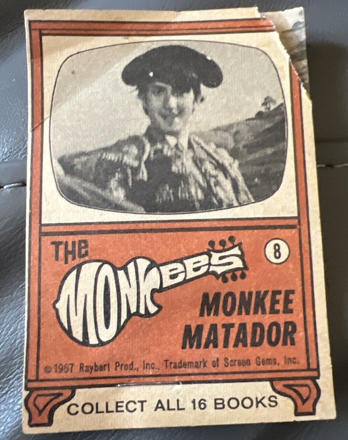 VINTAGE 1967 TOPPS THE MONKEES FLIP BOOK #8 OF 16 MONKEE MATADOR SET BREAK HTF