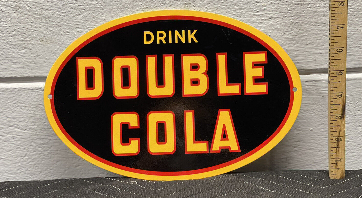 Drink Double Cola Metal Sign Beverage Diner Soda Pop Bottle Can Station Fountian