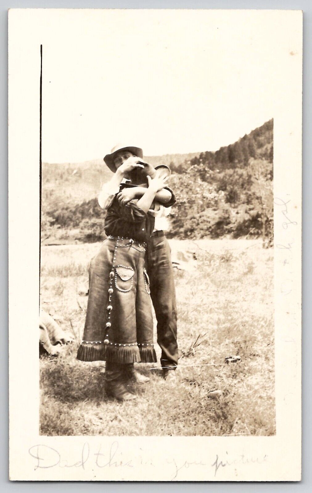 Ray Armstrong Cowboy Cowgirl Dargal RPPC Photo Postcard Stockton Ranch Raton NM