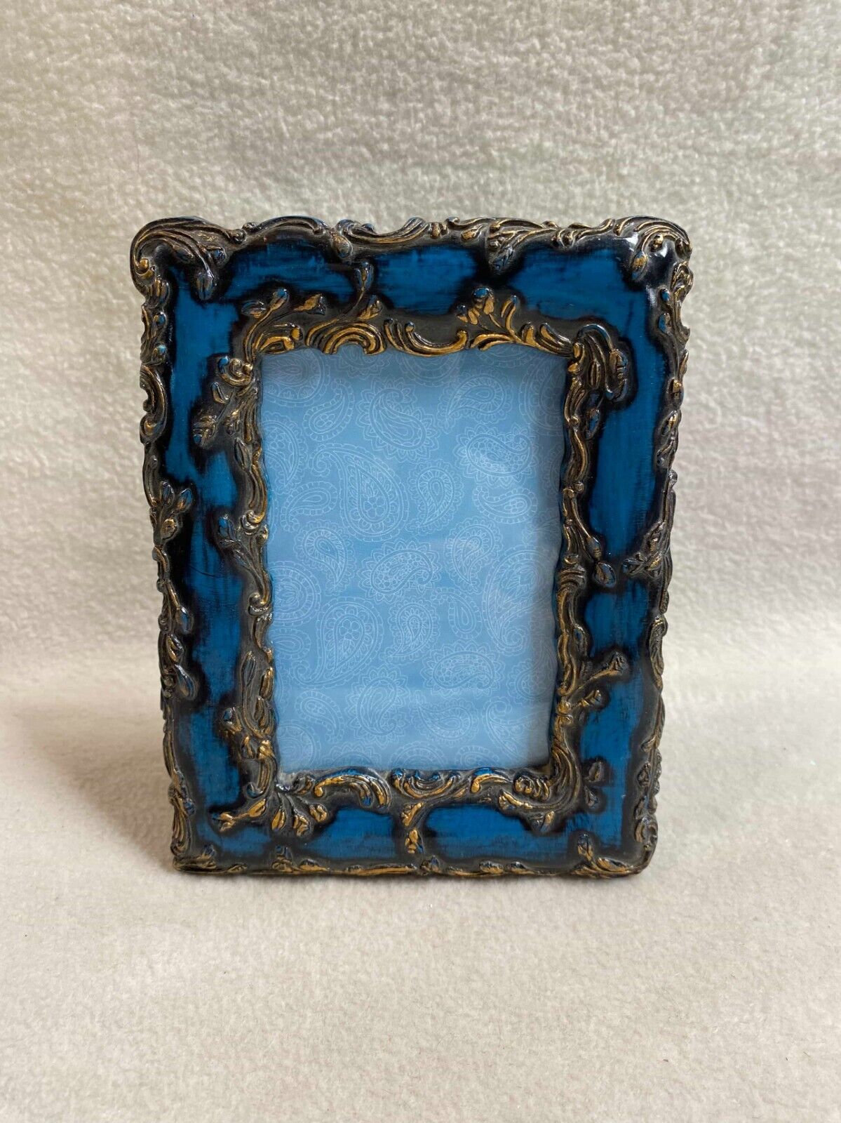 Vintage Blue/Gold Picture Frame (insert: 3 x 5)