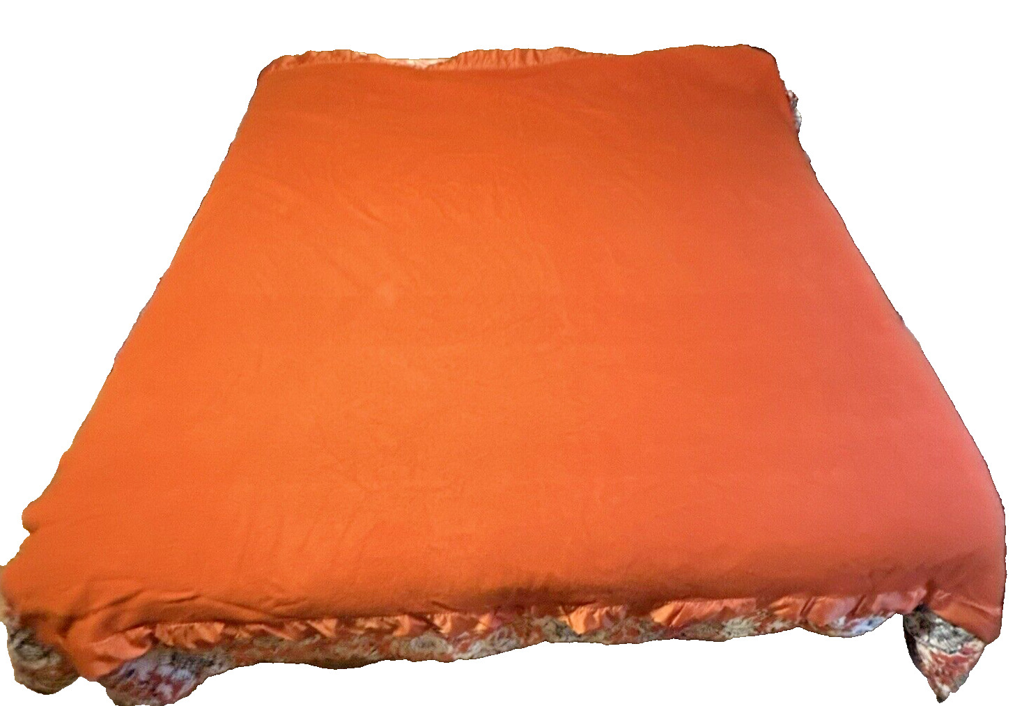 Vintage Faribo Wool Blanket Burnt Orange Satin Edge 81x88 As