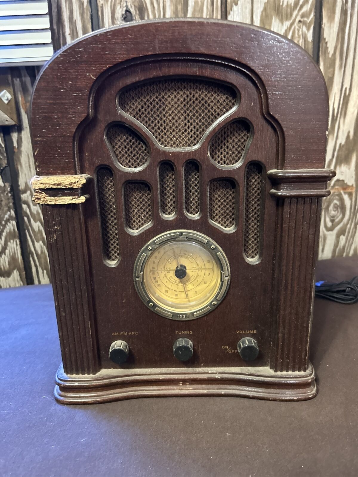 Antique Radio 1934 With Cassette Player And FM Radio Stations.No Longer Tunes In