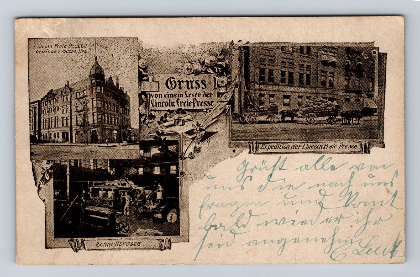 Lincoln NE-Nebraska, Lincoln Free Press, Advertising, Vintage c1913 Postcard