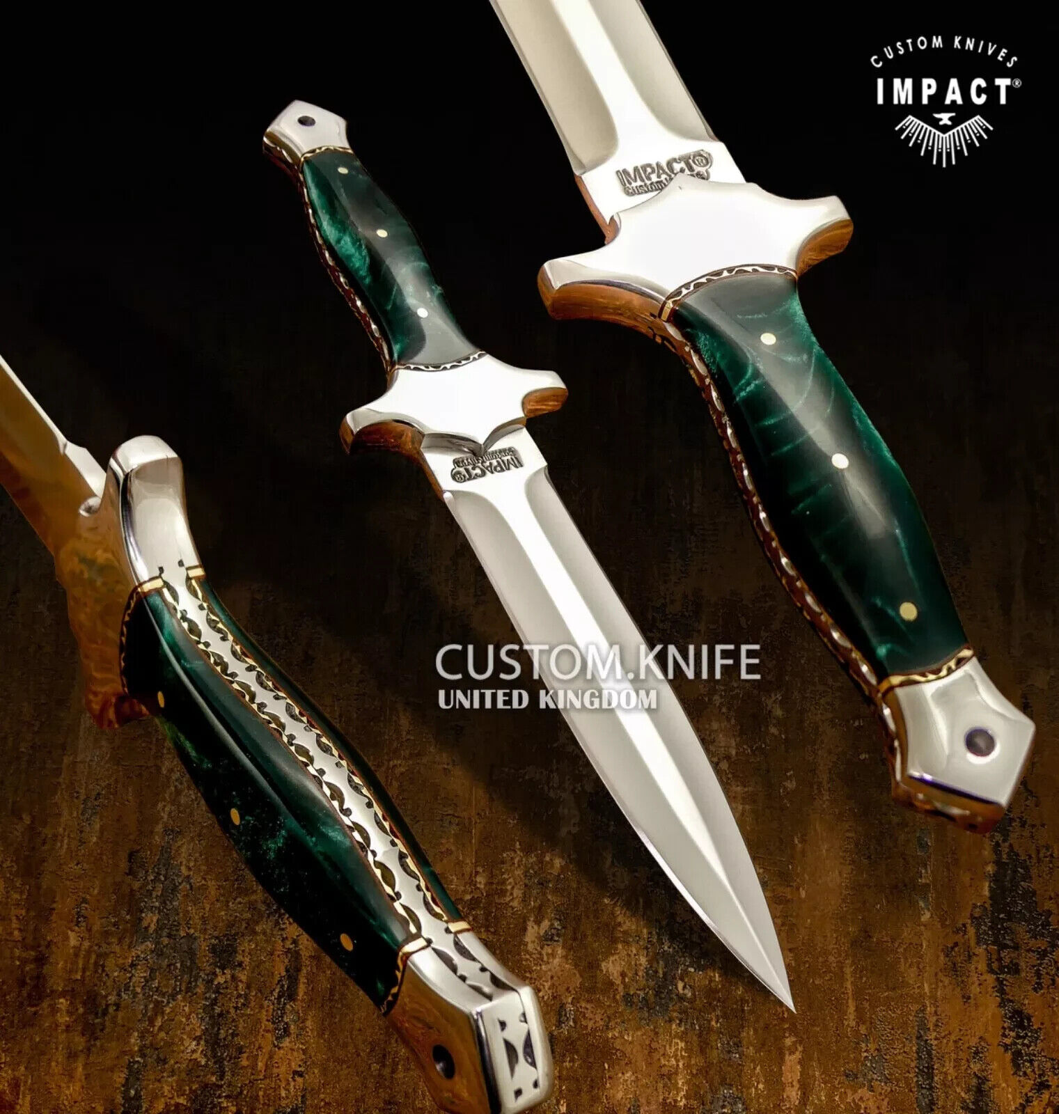 IMPACT CUTLERY 1-OF-A-KIND CUSTOM BOOT KNIFE DAGGER RESIN HANDLE- 1672