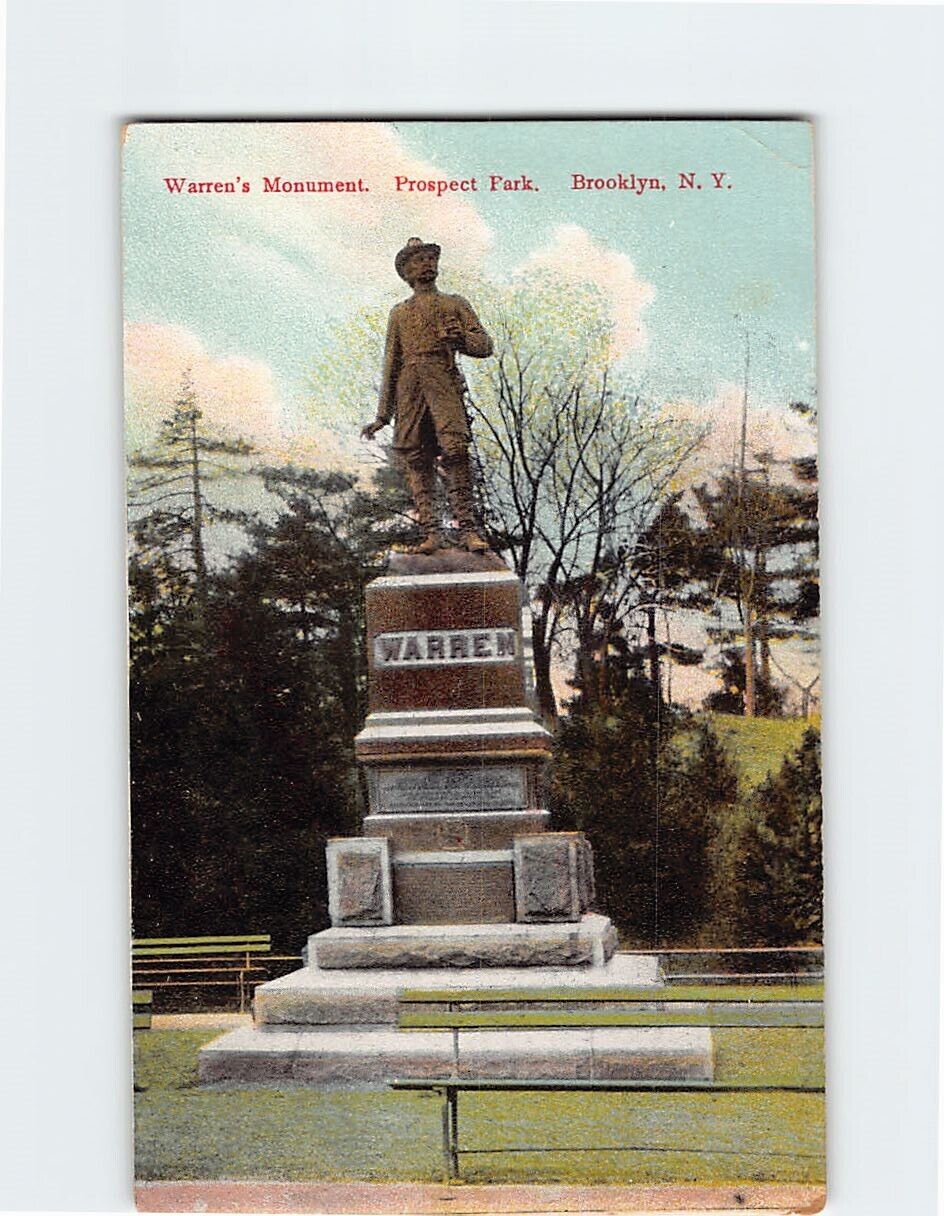 Postcard Warren\'s Monument Prospect Park Brooklyn New York USA North America