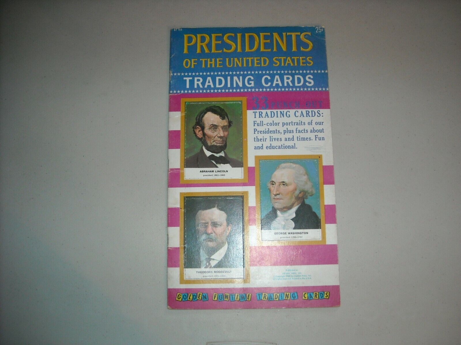 1960 Presidents Of The United States Trading Cards Golden Fun Time Trading Cards