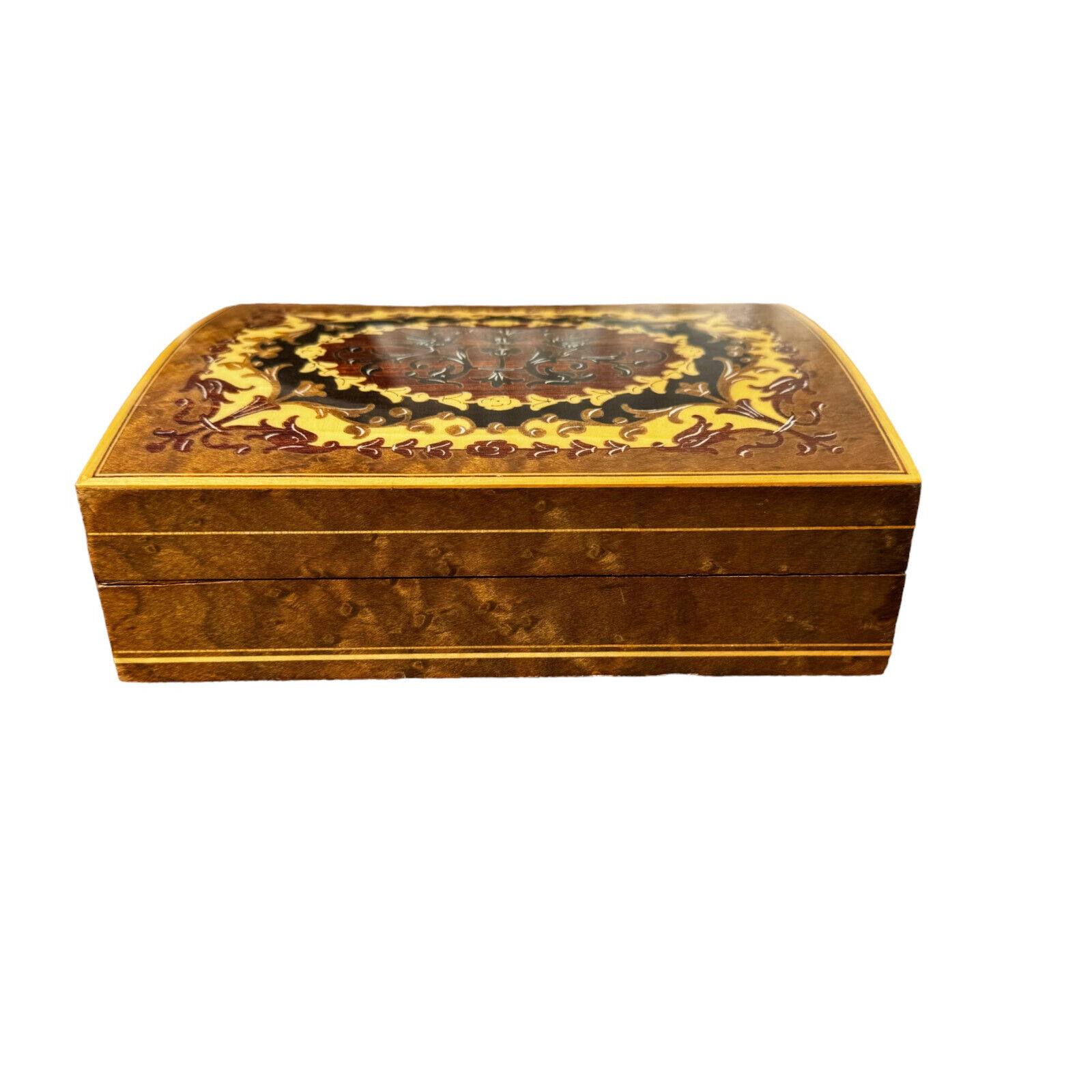 Vintage Wooden Jewelry Box Antique Inlaid Jewelry box