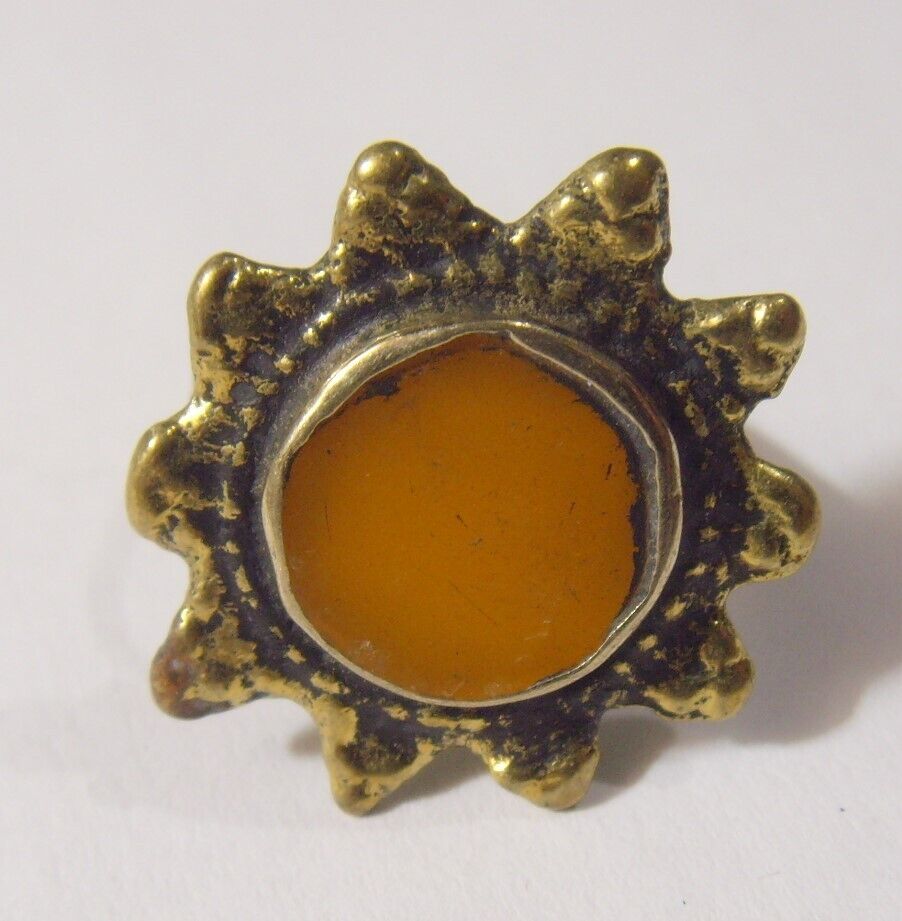 1930s antique tribal Ten Pointed Star house of Saturn wedding ring 8 size 52273