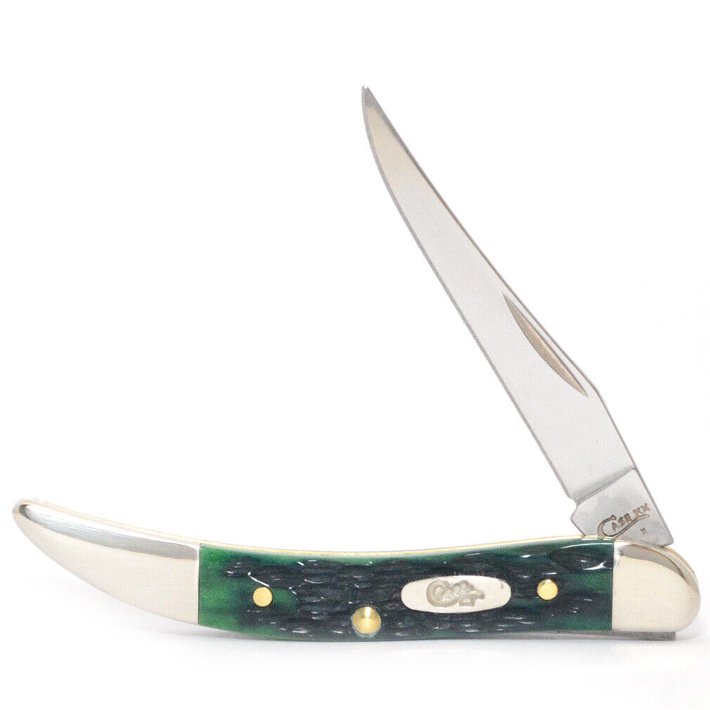 CASE XX POCKET KNIFE SMALL TEXAS TOOTHPICK GREEN KENTUCKY BLUEGRASS BONE
