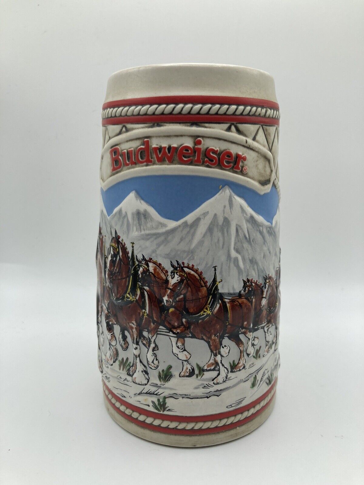 1985 Budweiser Holiday Stein- Limited Edition Handcrafted For Anheuser-Busch Inc