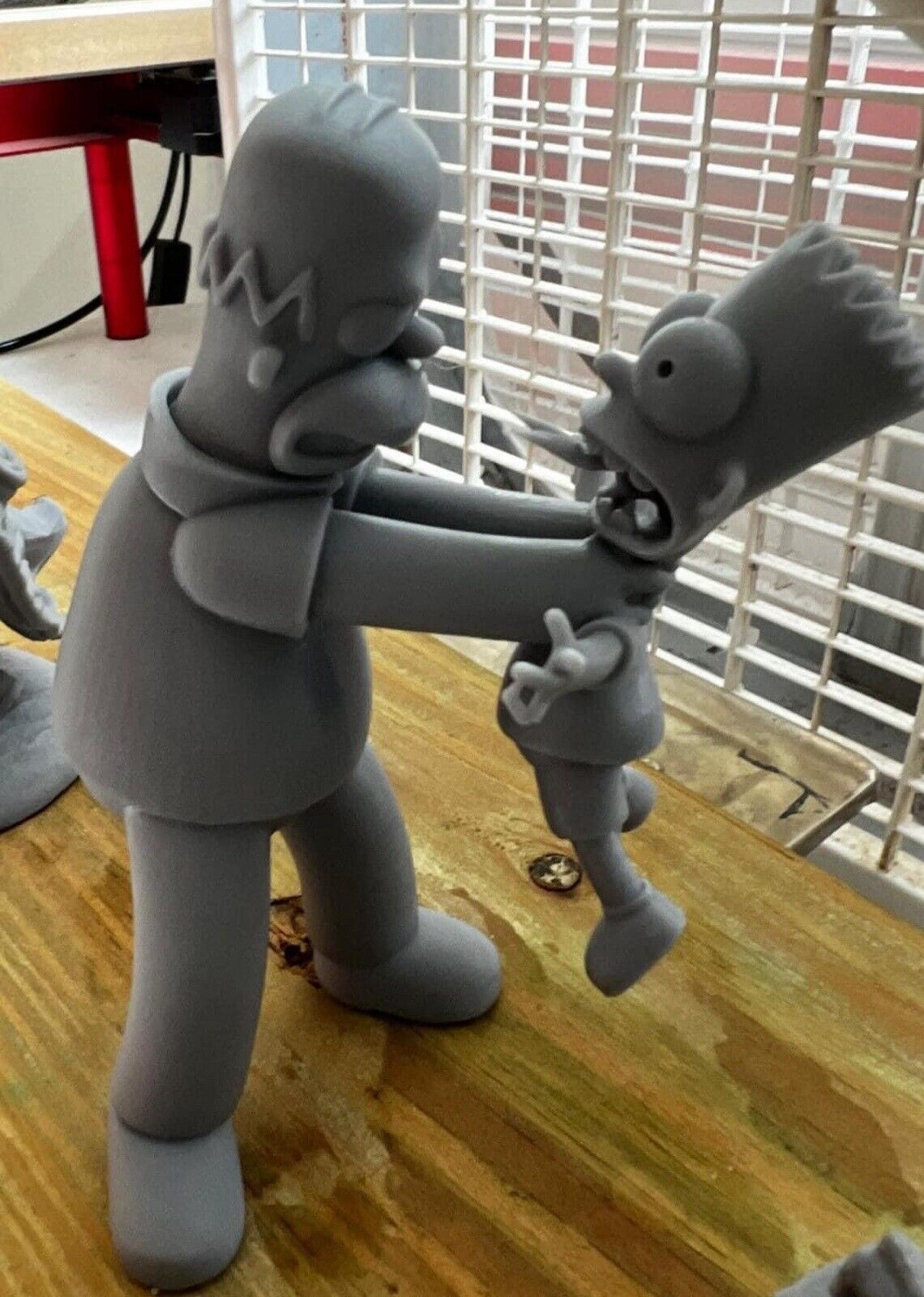 ⭐️HUGE⭐️ Homer Simpson Choking Bart 3D Print Statue 241mm Tall