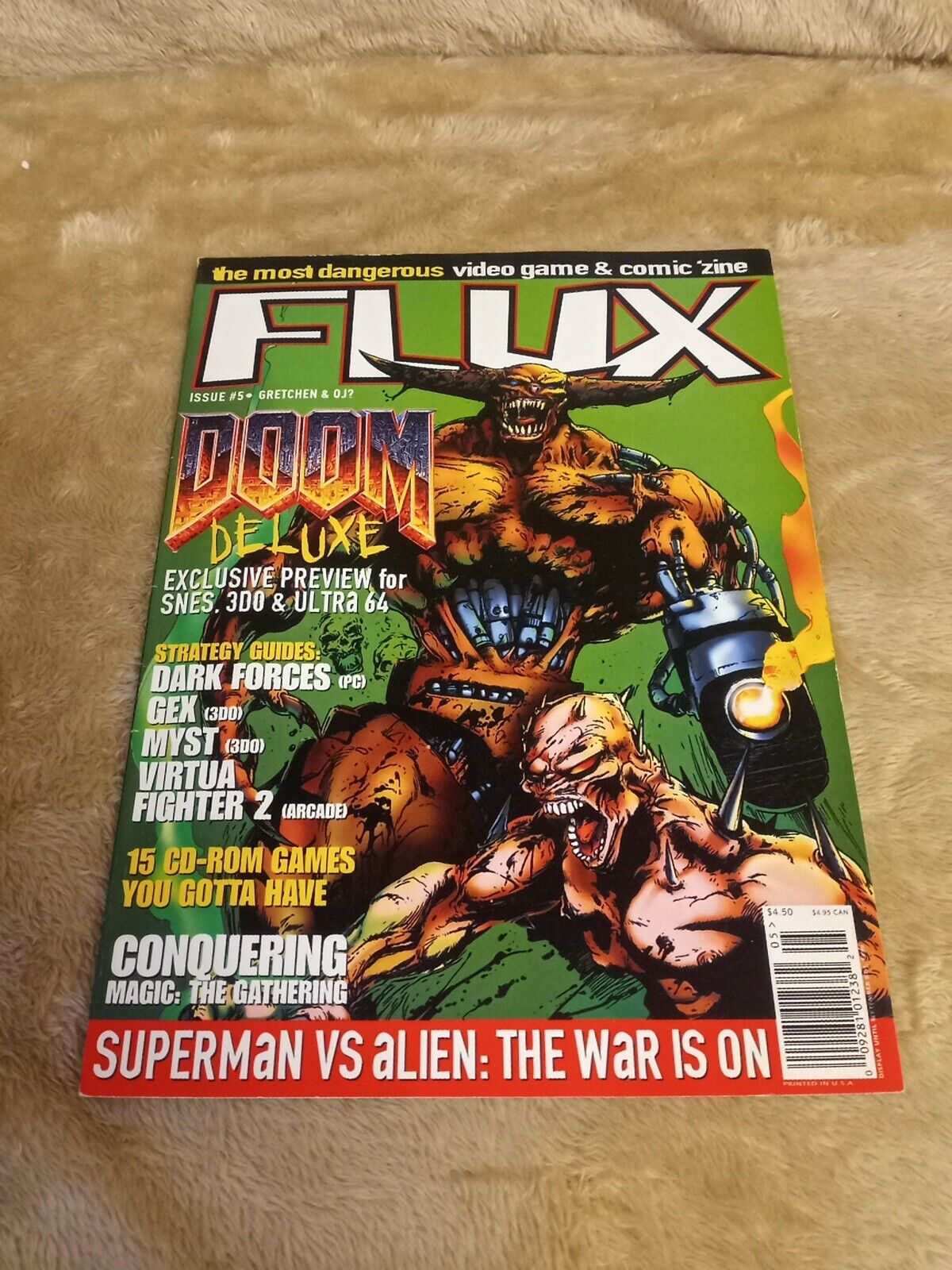 FLUX Video Game/ Comics Magazine Issue #5 Sept. 1995 Doom Deluxe 