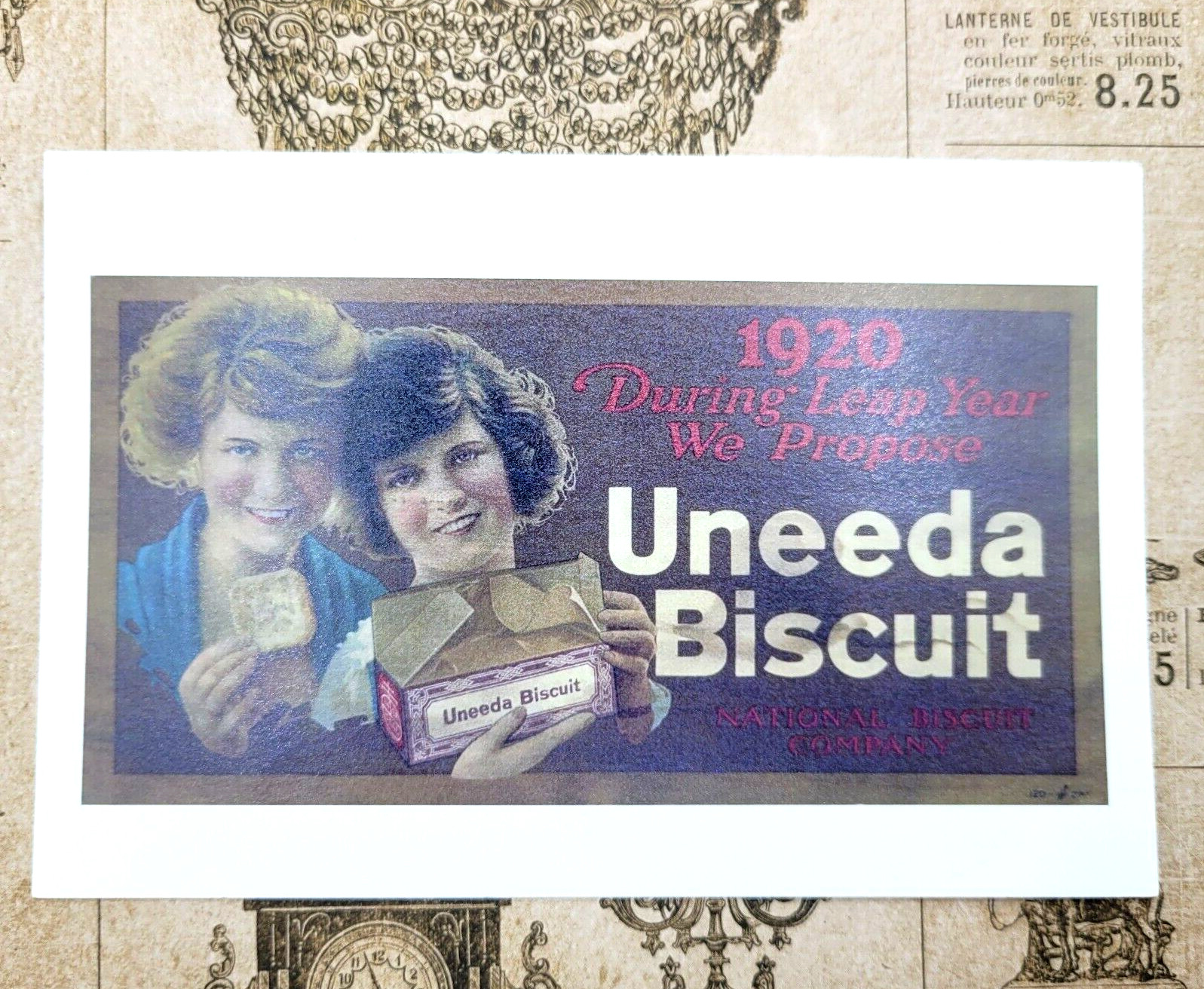 Uneeda Biscuit During Leap Year Natl Biscuit  1920s Advertisement Repro Postcard
