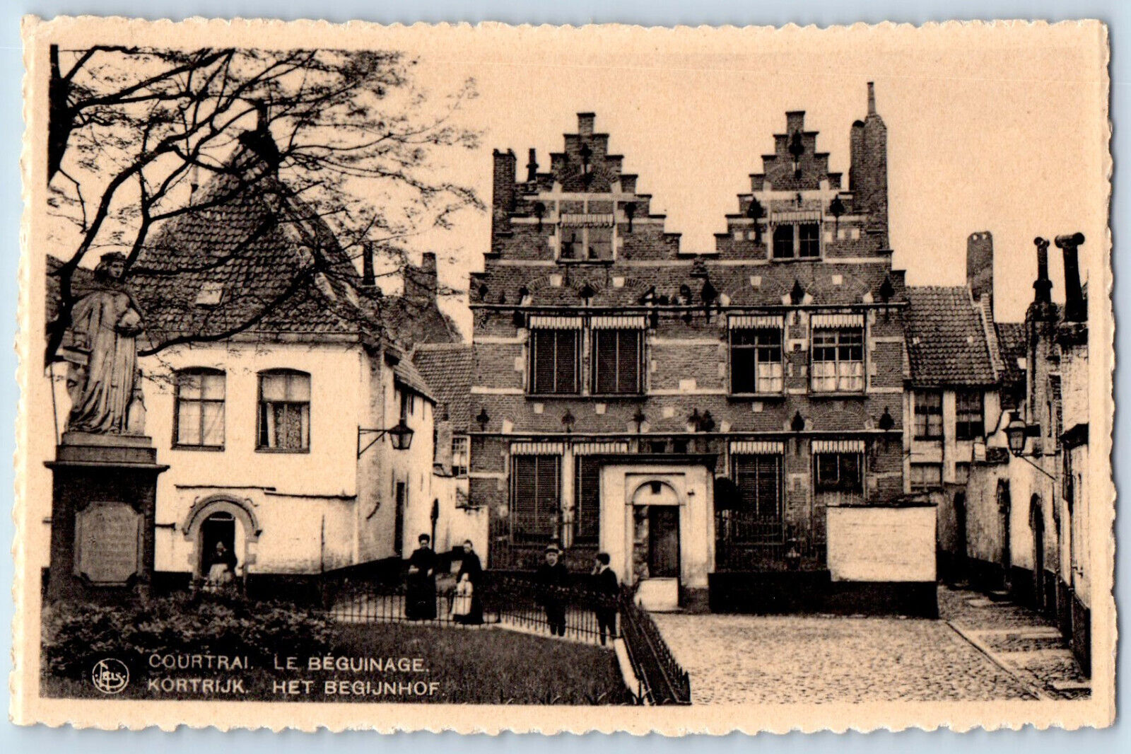 Kortrijk Belgium Postcard Beguinage of Courtrai c1930\'s Vintage Posted