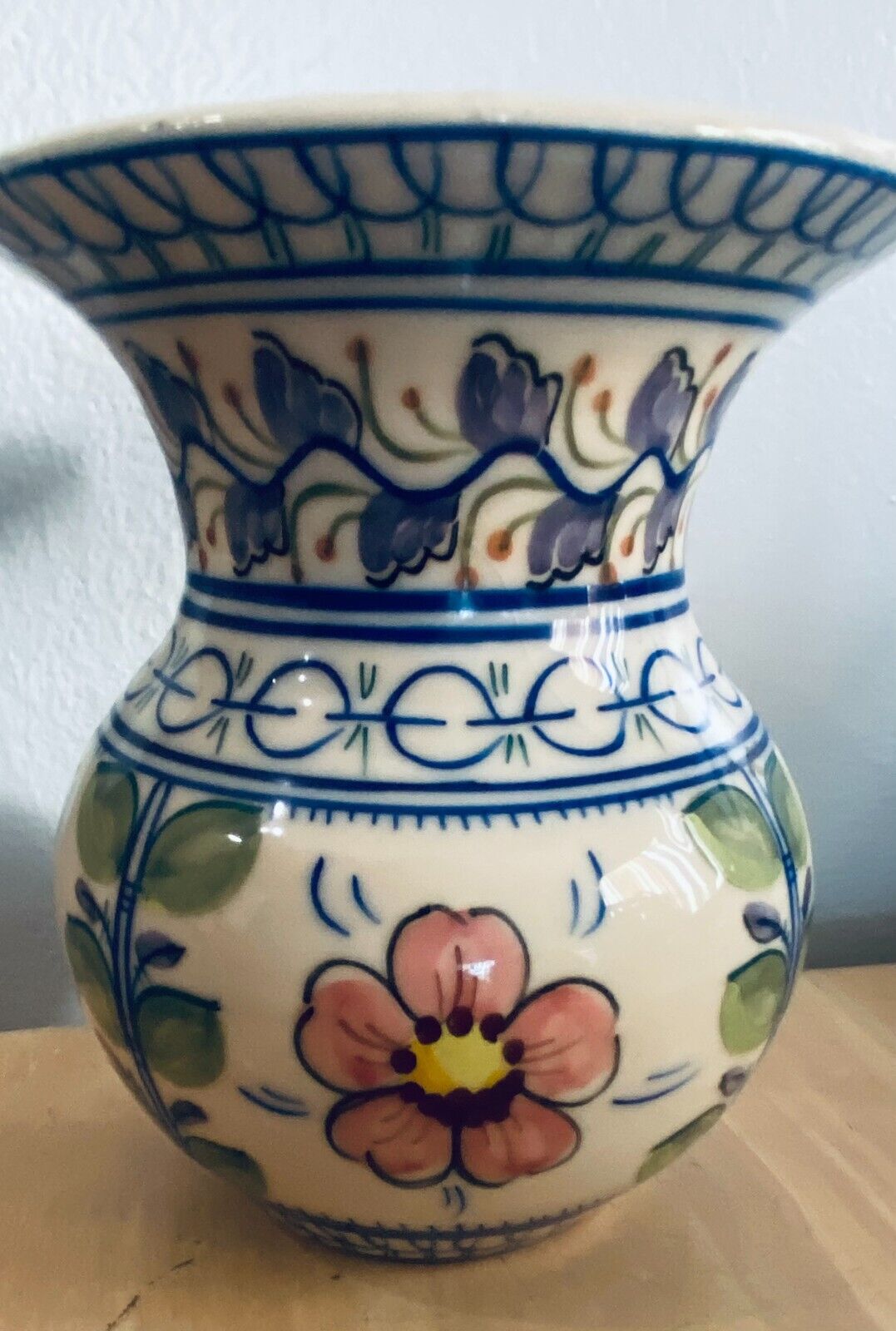 Vintage  Spanish Pottery Hand-Painted Onda Espana Floral Vase-MOVING SALE