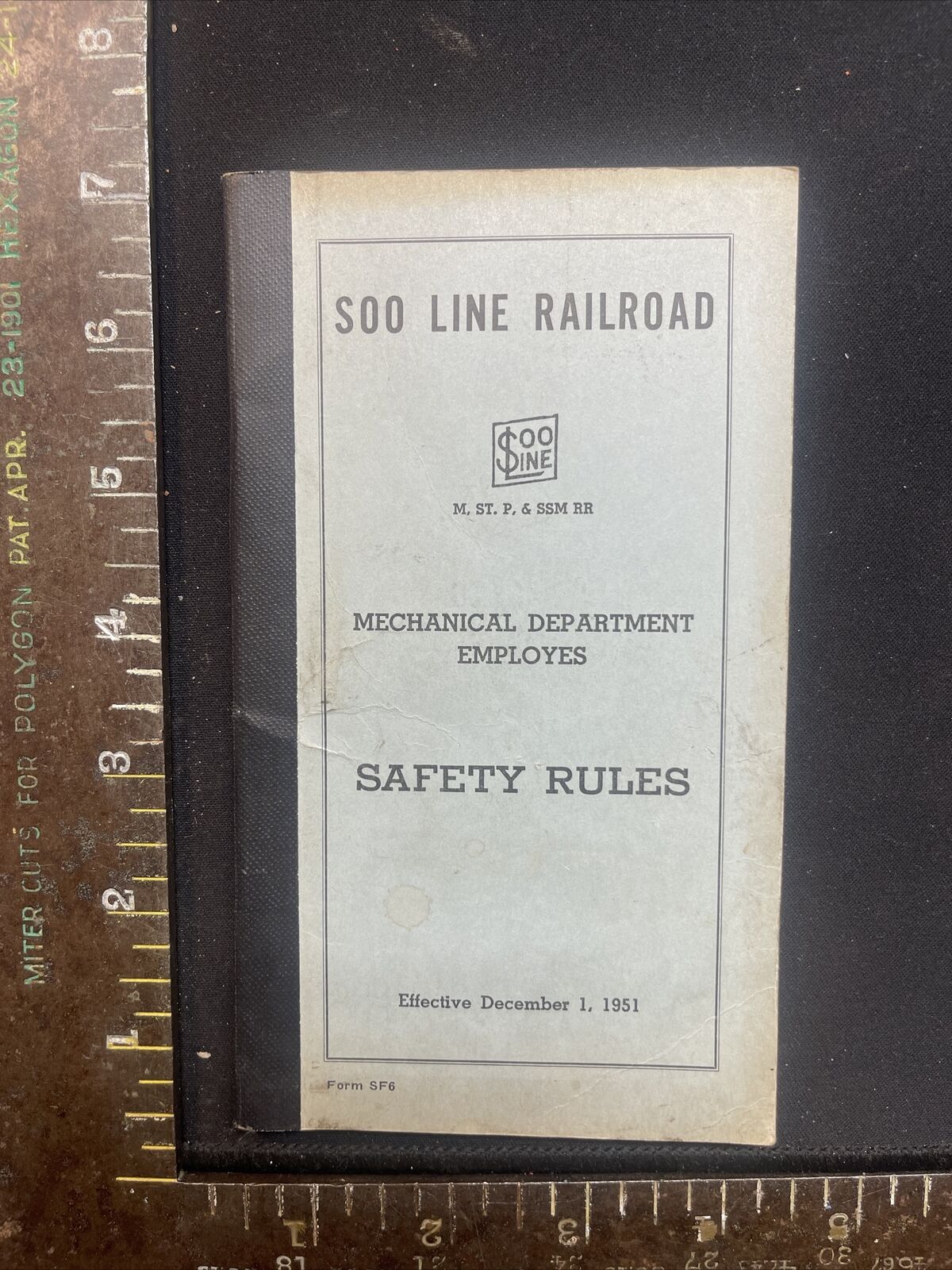 Vintage 1951 Soo Line railroad mechanical department, employees, safety rules