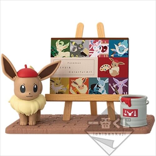 Price Down Ichiban Kuji Pokemon EIEVUI & Colorful Art Desktop mirror Figure