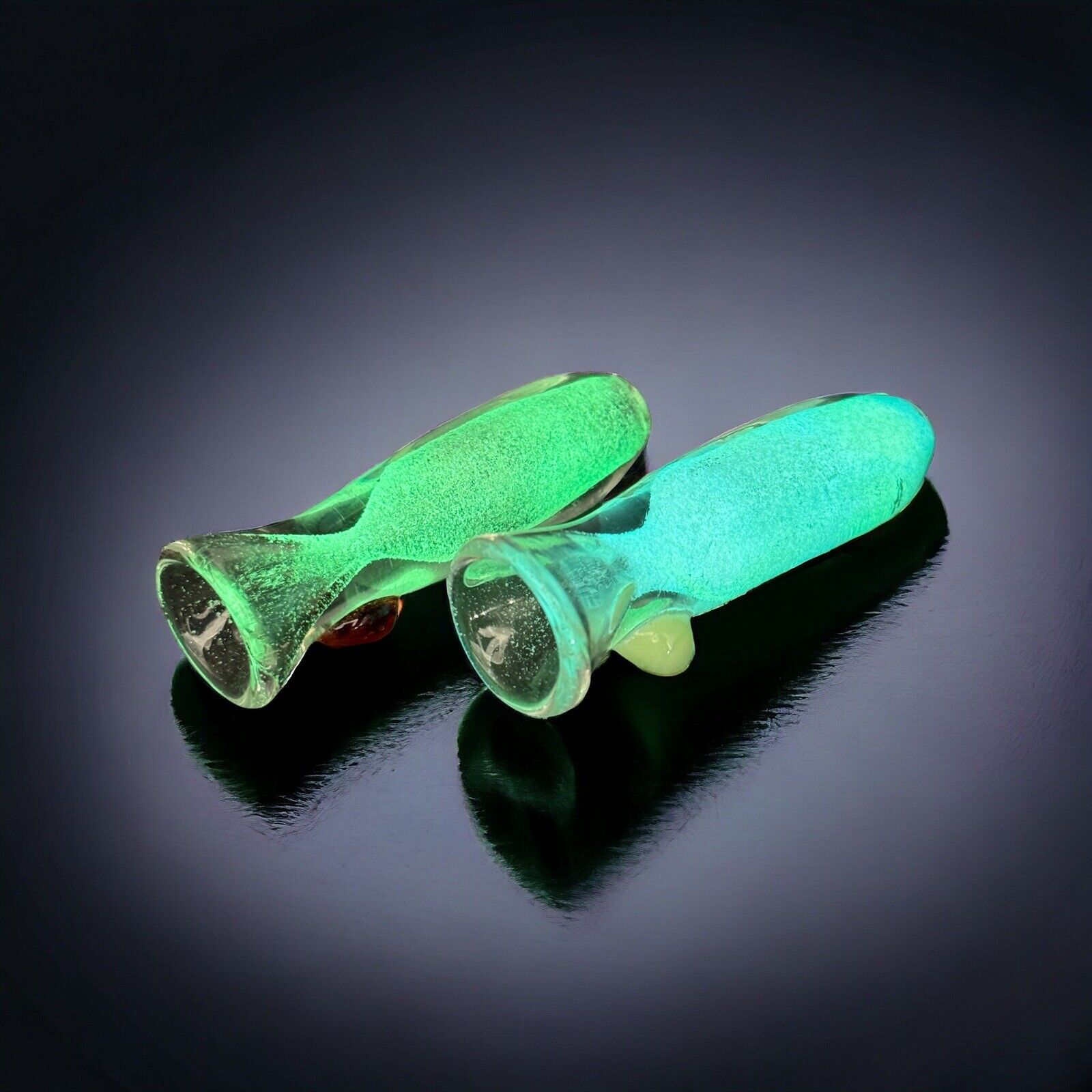 Glow In The Dark Chillum Glass Pipes, White Chillums But Glow In The Dark