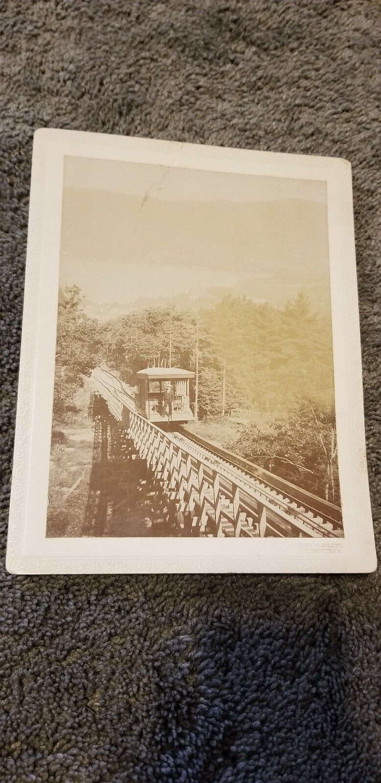 Antique ORIGINAL LAKE GEORGE NEW YORK INCLINE RAILWAY CAR PHOTO