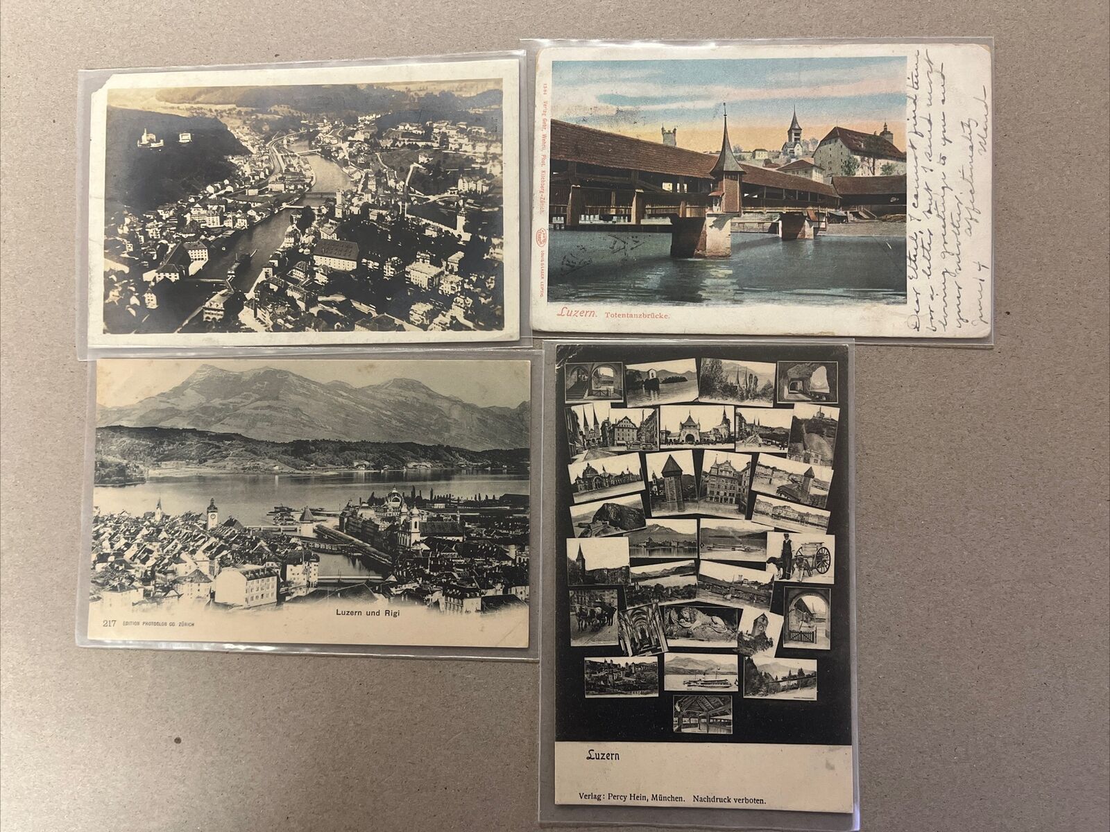 Various Vintage Luzern Switzerland Suisse Schweiz Lot Of 4 Postcards Postkarte