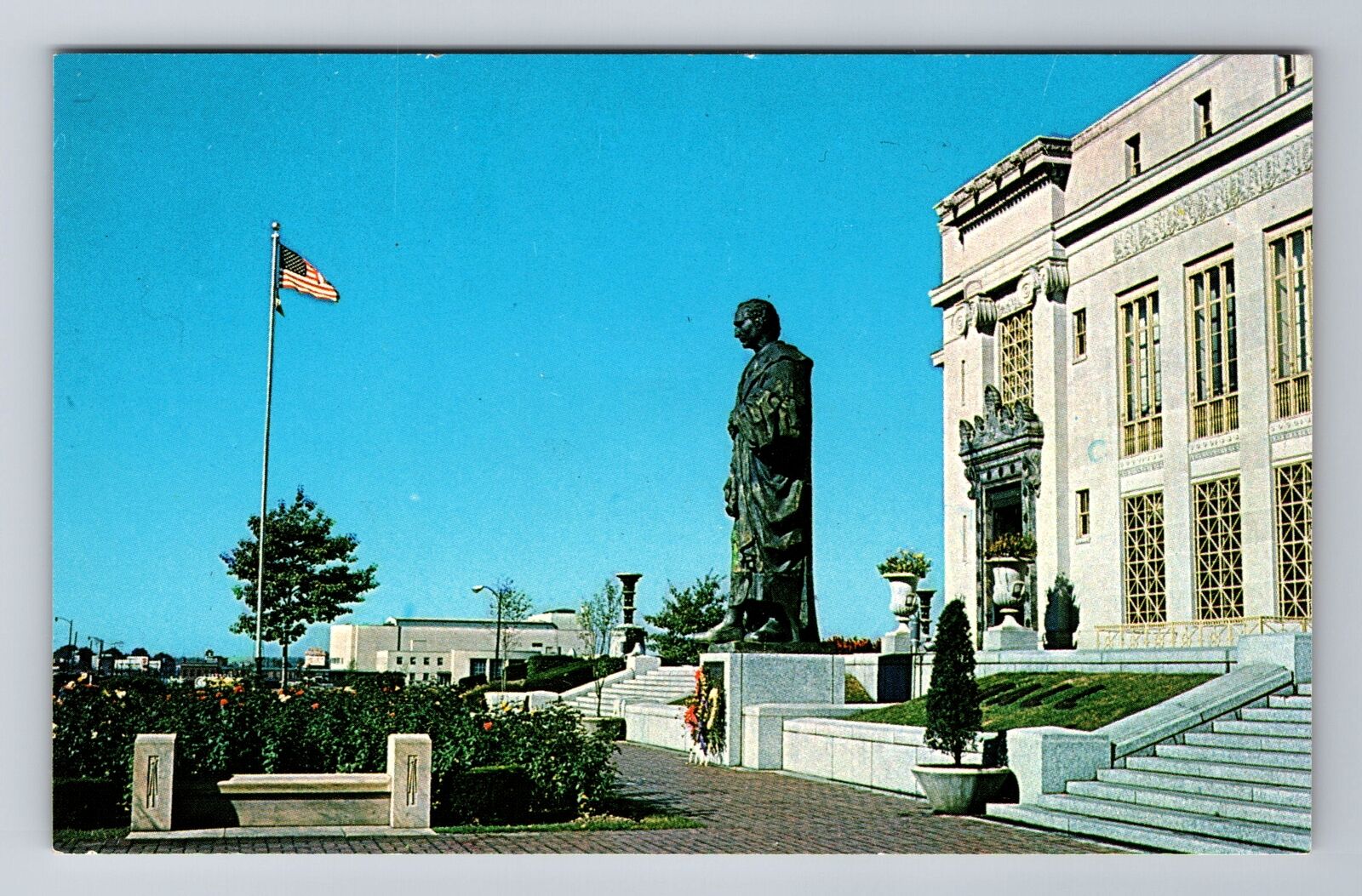 Columbus OH-Ohio, City Hall, Statue Of Christopher Columbus, Vintage Postcard