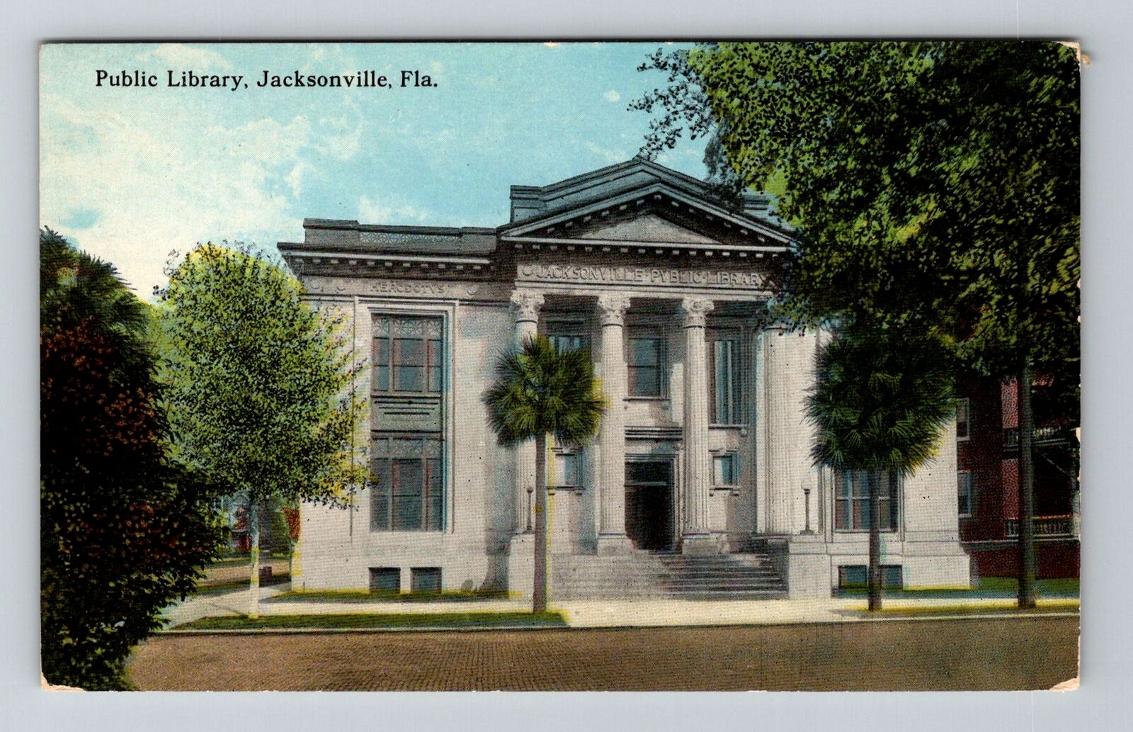 Jacksonville FL-Florida, Public Library, Vintage Postcard