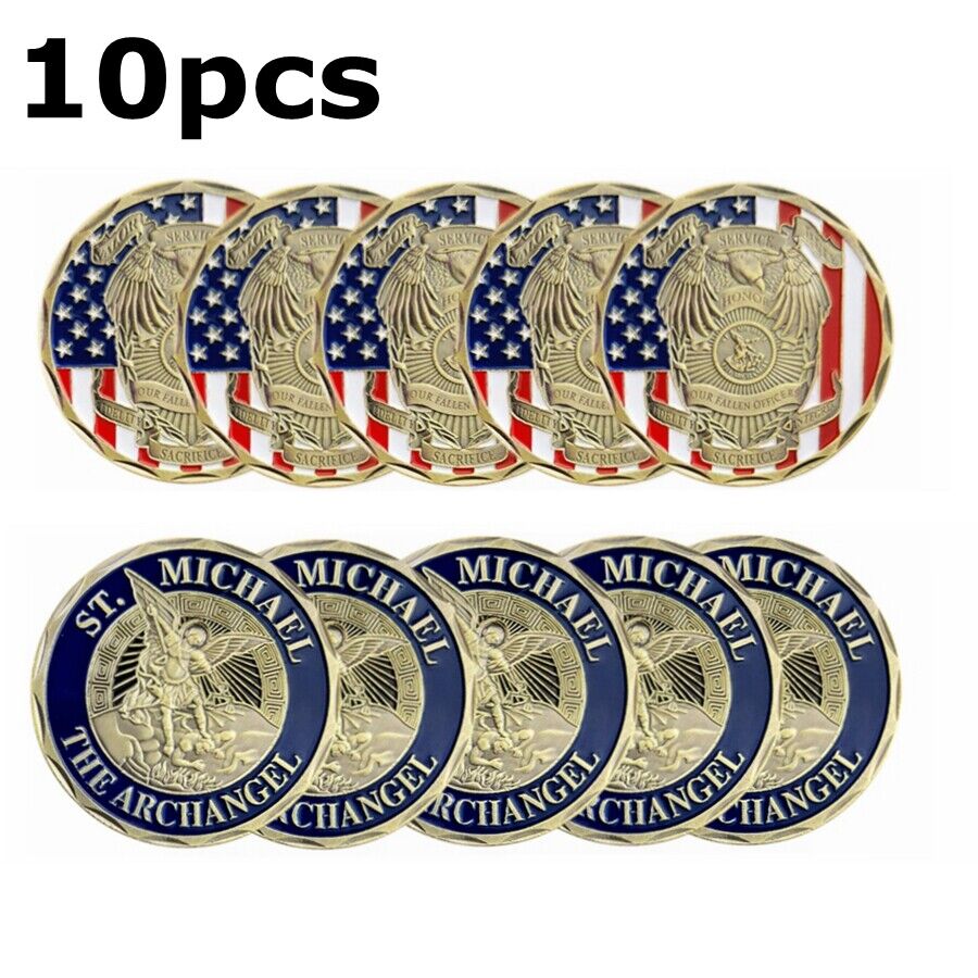 10PC Police Officer St Michael Law Enforcement Challenge Coin