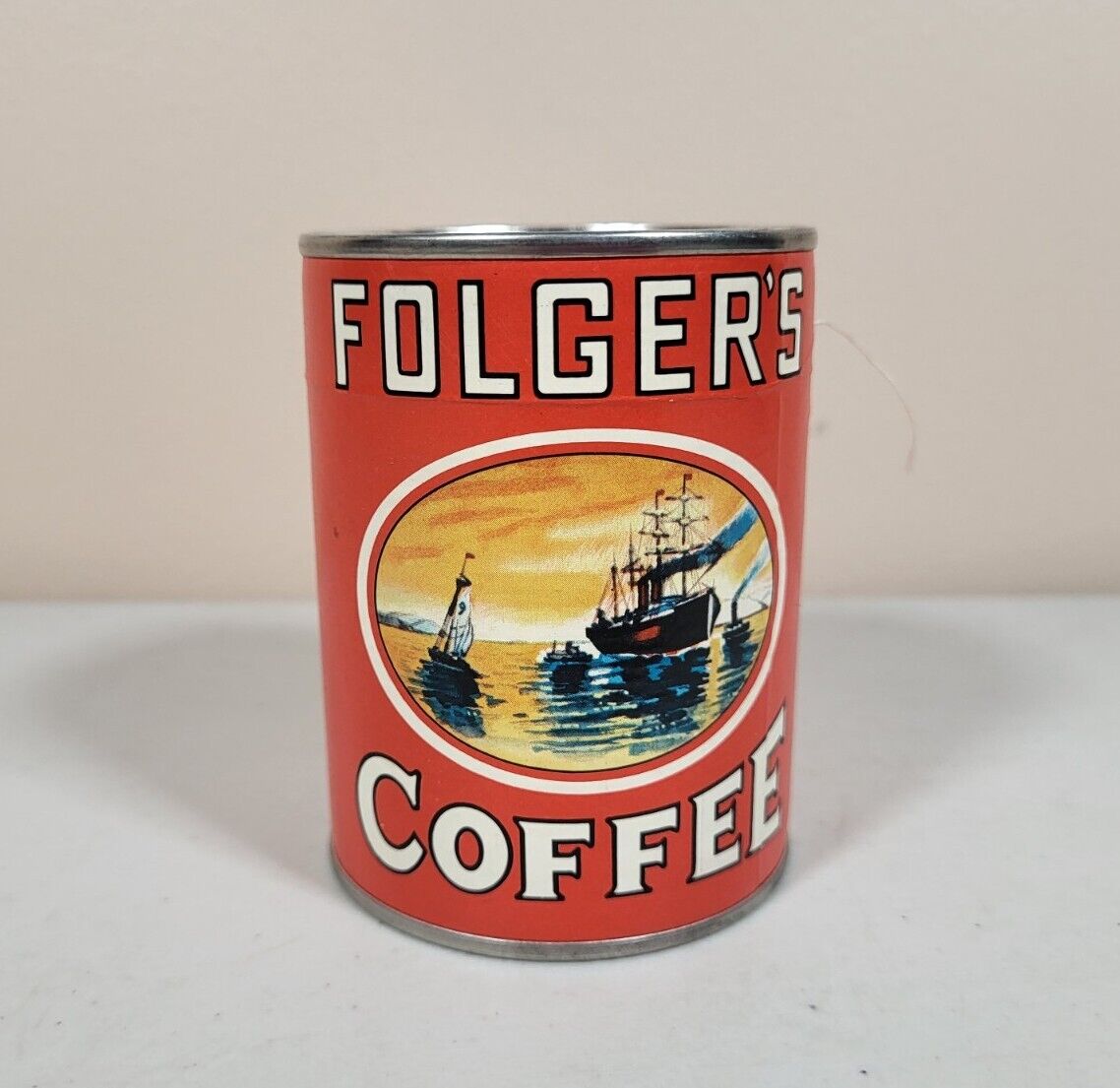Vintage Folger's Coffee Promotional Puzzle Tin - Unopened