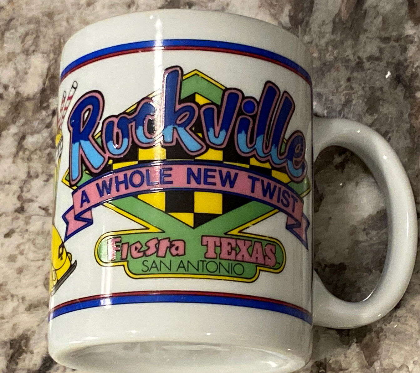 Vintage Rockville A Whole New Twist Fiesta Texas San Antonio Coffee Mug MINTY