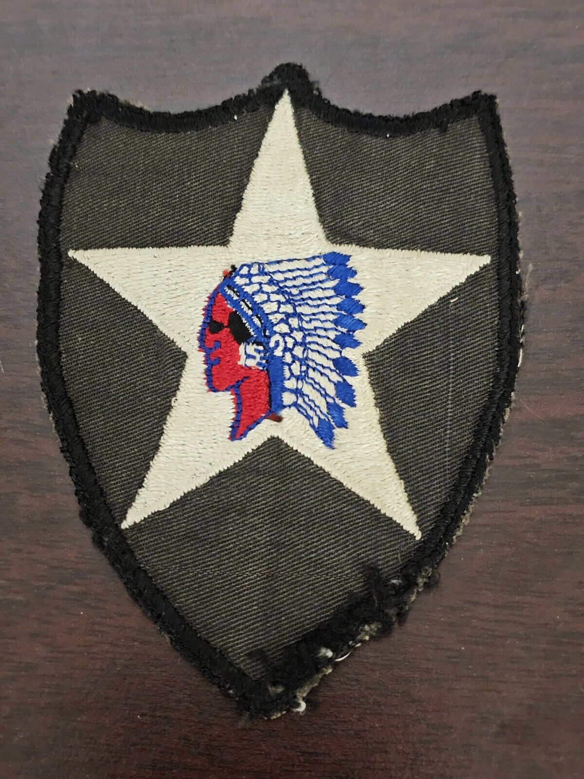 WWII US Army 2nd Infantry Division Twill Cut Edge Patch Set L@@K