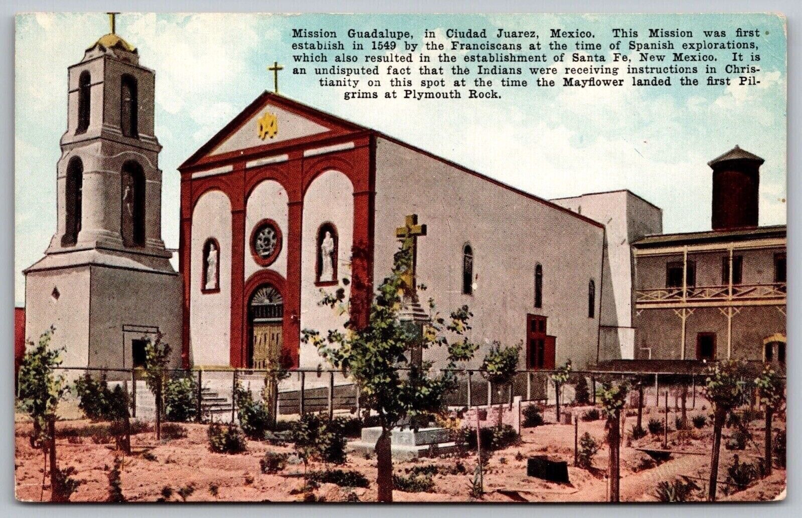 Mission Gaudalupe Ciudad Juarez Mexico 1549 Santa FE NM Postcard UNP VTG Unused