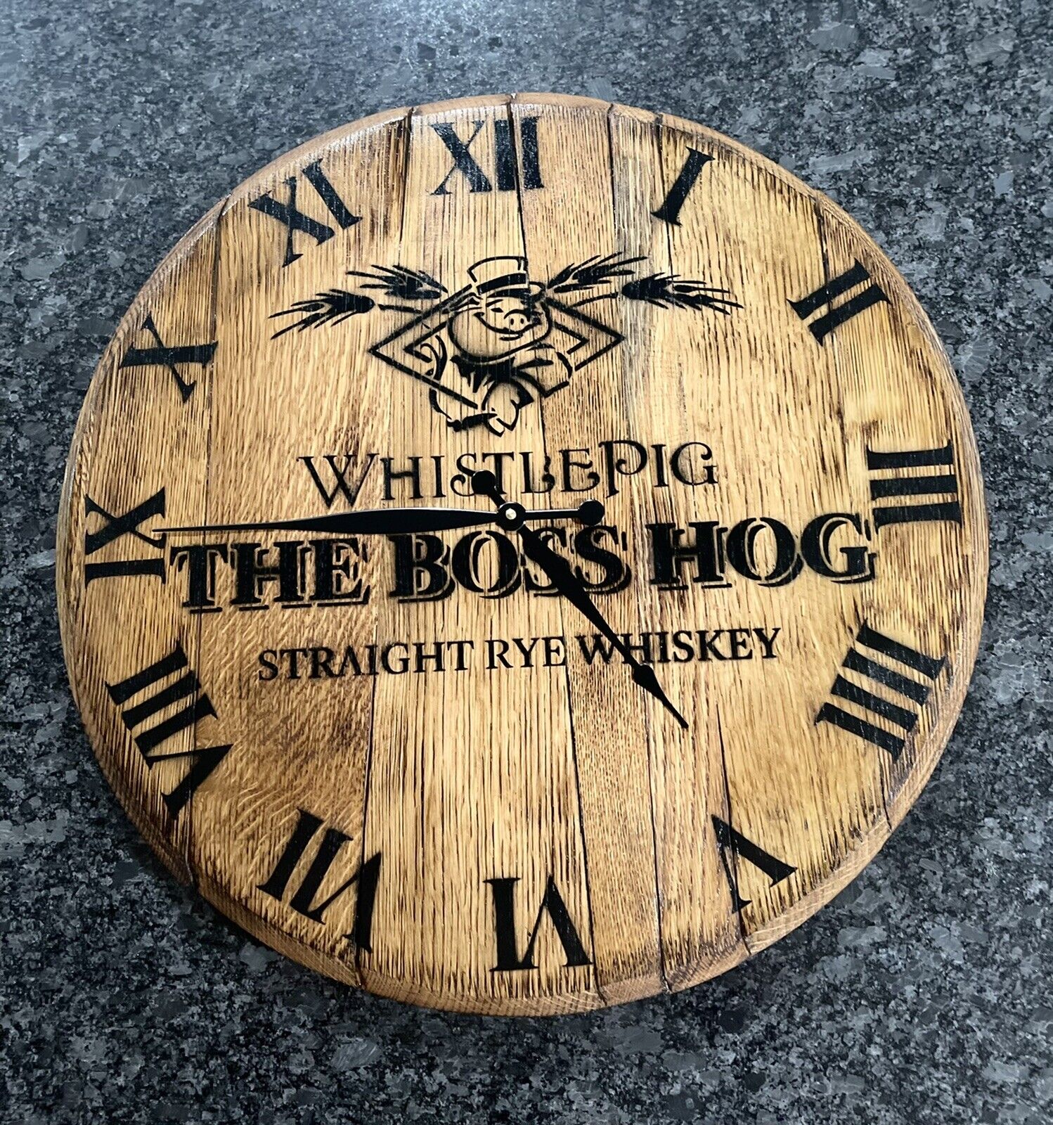 Whistle Pig Straight Rye Whiskey Bourbon Barrel Head (CLOCK) 21” Diameter
