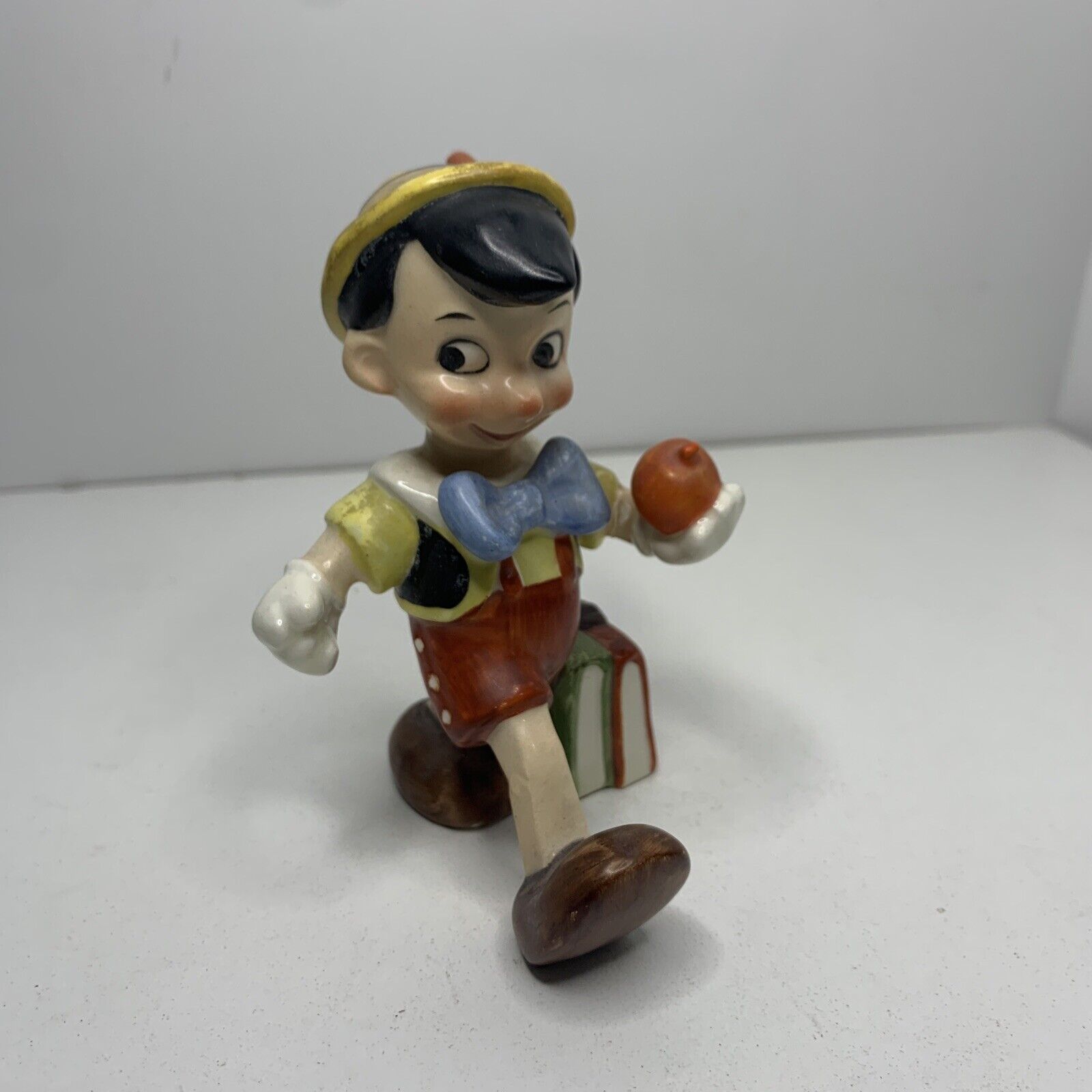 Vintage Disney 1950s Goebel Pinocchio Walking with Apple Figurine Germany - RARE
