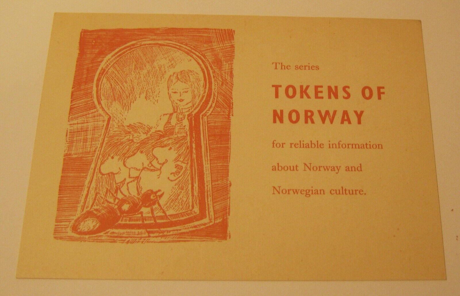 Book Ordering Postcard TOKENS OF NORWAY Johan Grundt Tanum Forlag UNUSED NR