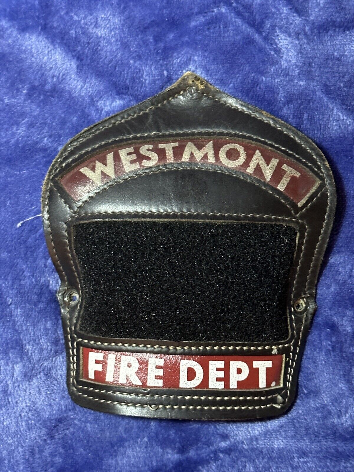 Westmont IL.   Fire Department Helmet Front Shield  USED.  Paul Conway