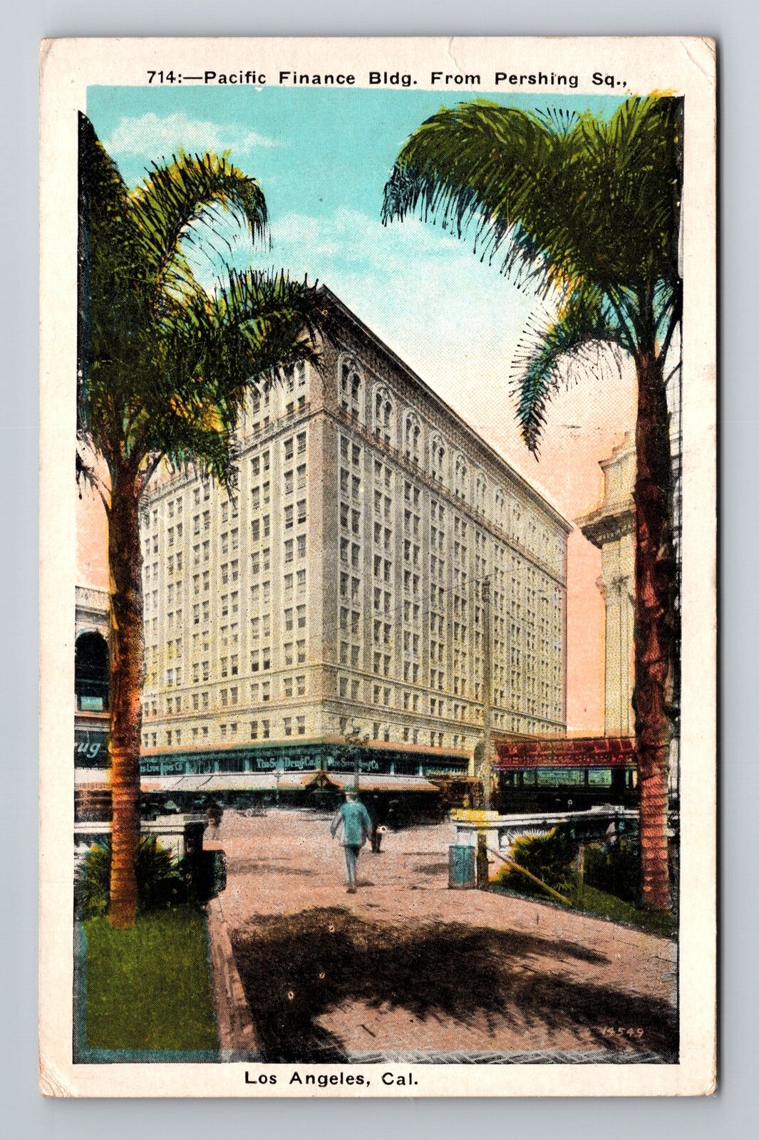 Los Angeles CA-California, Pacific Finance Bldg, c1926 Vintage Souvenir Postcard