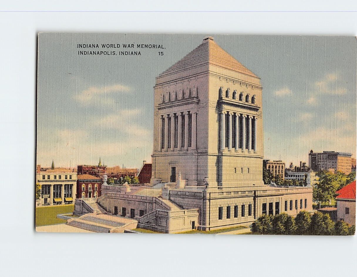 Postcard Indiana World War Memorial Indianapolis Indiana USA