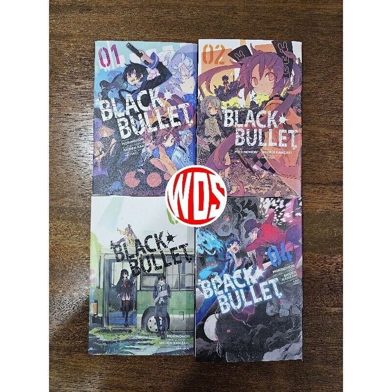 Black Bullet Vol 1-4 English Comic Manga LOOSE/FULL Set By SHIDEN KANZAKI