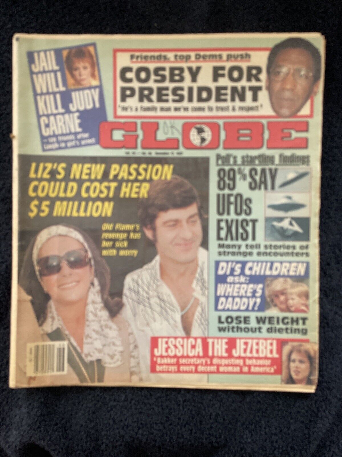 Globe November 17, 1987 Bill Cosby For President Ufos Exist Liz Taylor
