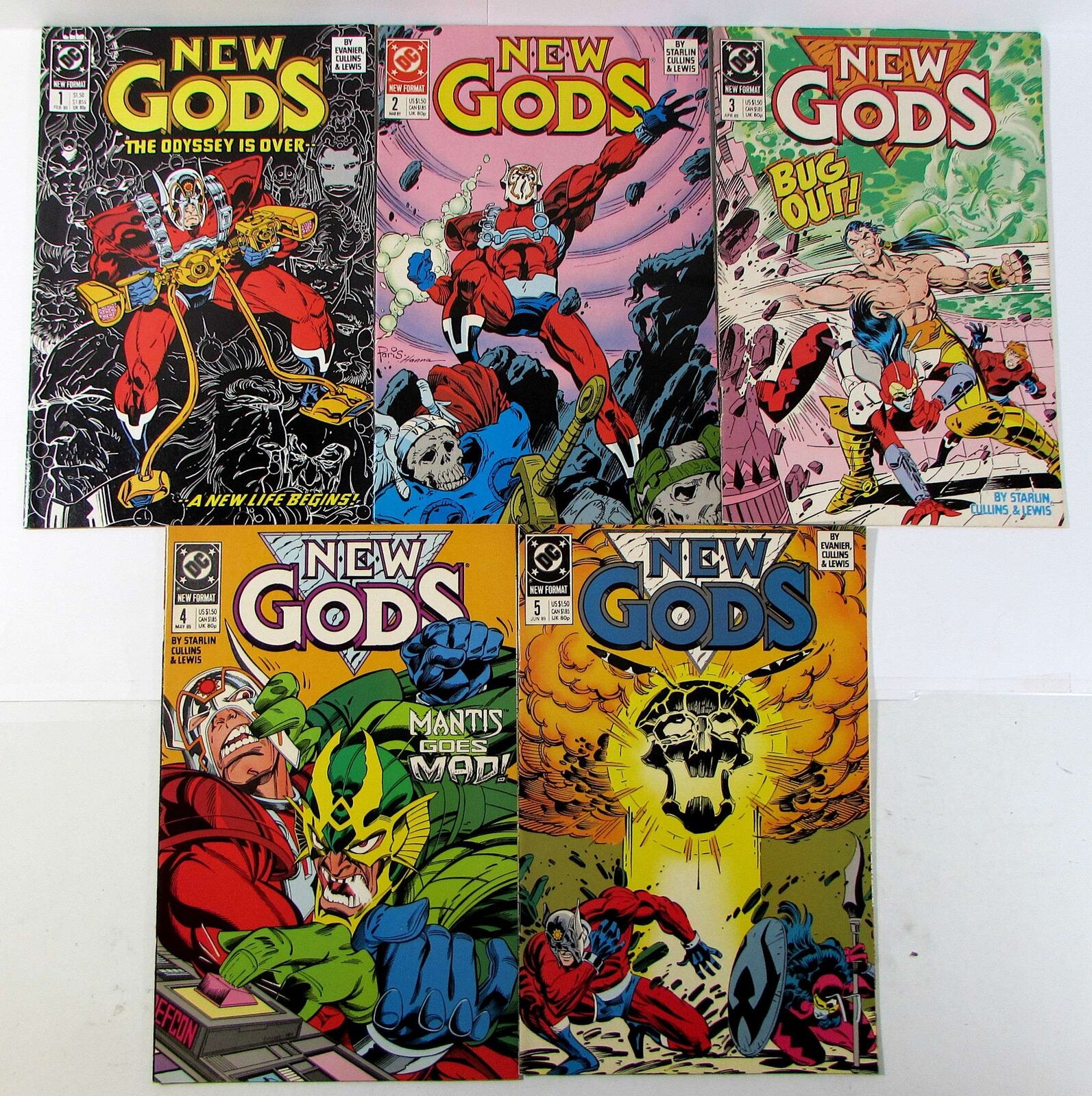 New Gods Lot of 5 #1,2,3,4,5 DC Comics (1989) 3rd Series 1st Print Comic Books