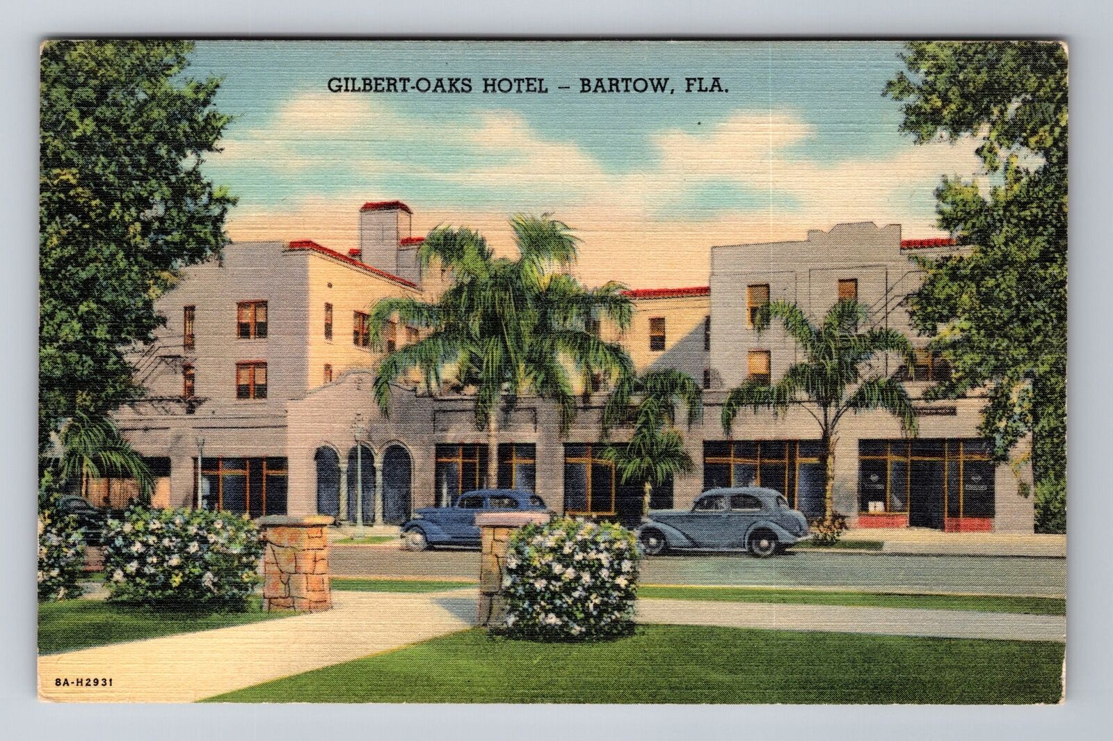 Bartow FL-Florida, Gilbert Oaks Hotel, Advertising, Vintage Souvenir Postcard