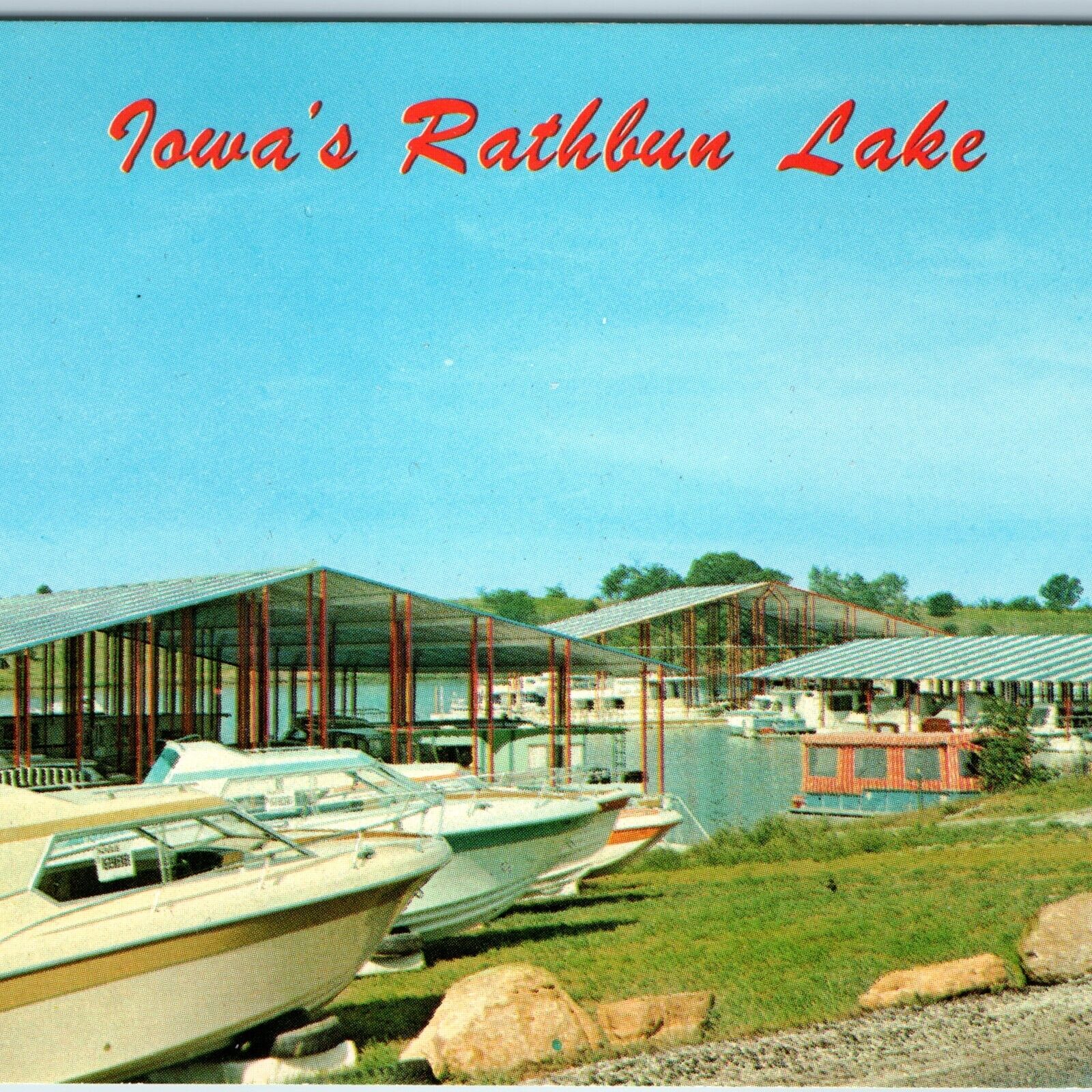 c1960s Moravia, IA Rathbun Lake Anglers Fish Paradise Boats Pollizzie Cee R A198