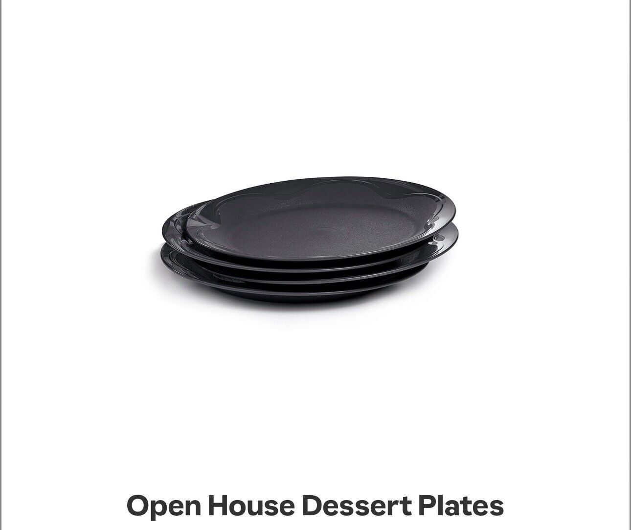 Tupperware Open House Desert Plates Set Of 4 Black