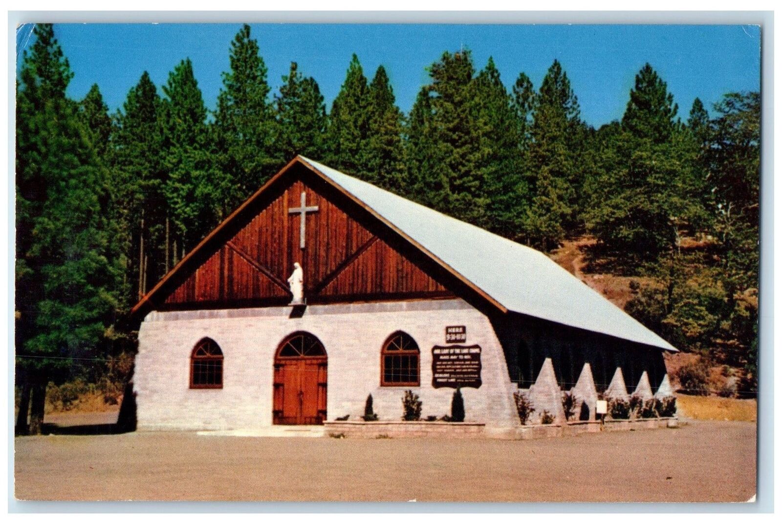 c1960s Our Lady Of The Chapel Exterior Scene Loch Lomond California CA Postcard