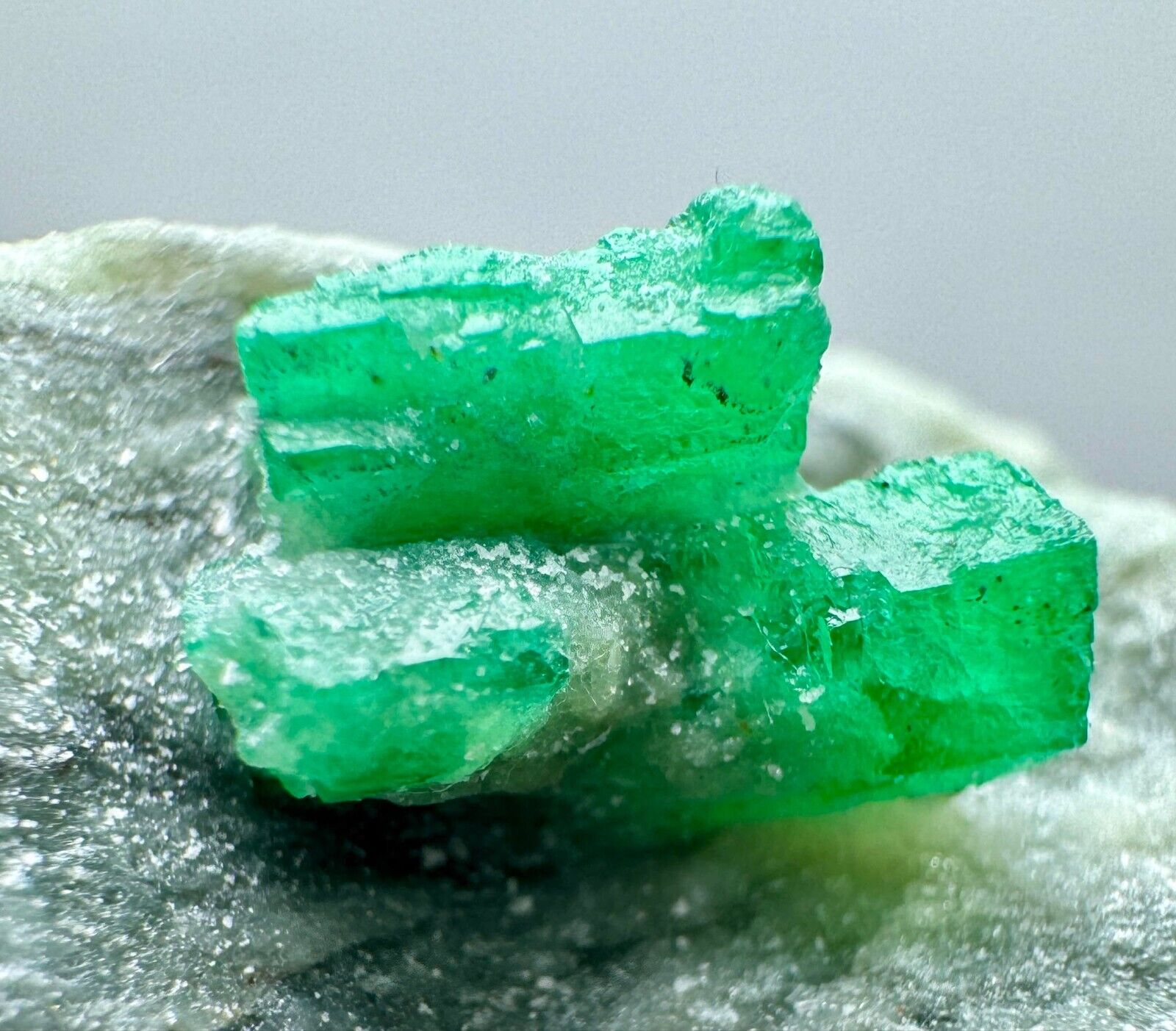 293 Carat Well Terminated Top Green Emerald Swat Crystals On Matrix @PK