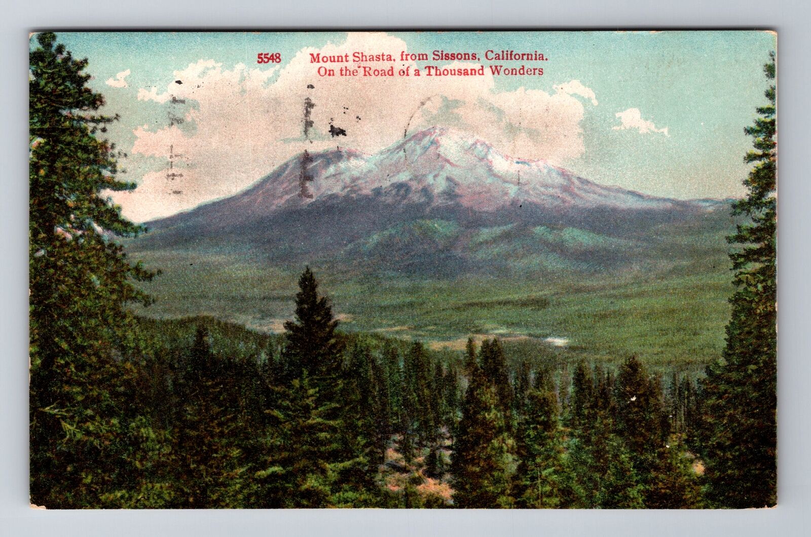 Sissons CA-California, Mount Shasta, Antique c1912 Vintage Souvenir Postcard