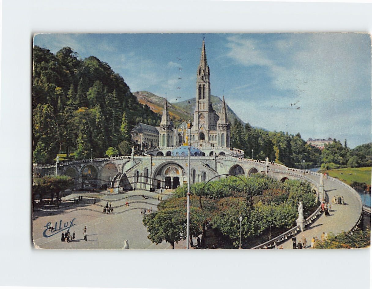 Postcard Basilica of the Immaculate Conception Lourdes France
