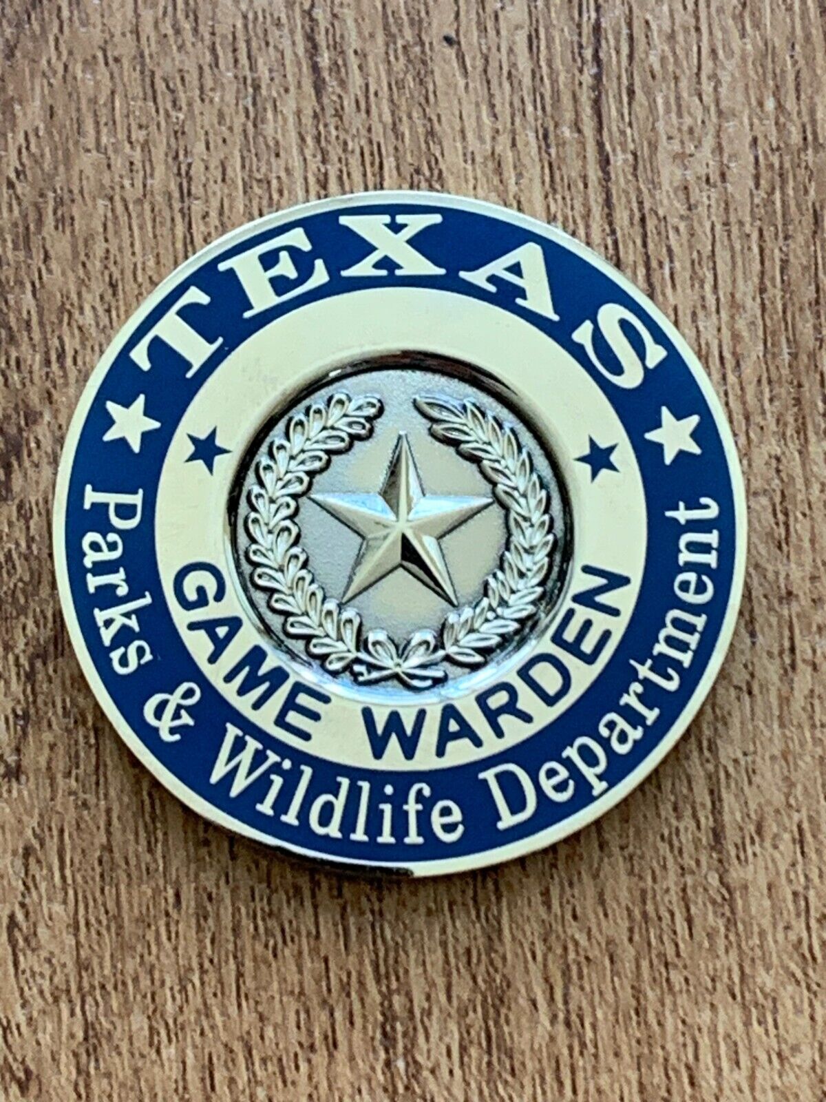 E77 Texas Game Warden Parks & Wildlife Department Silver Color Challenge Coin